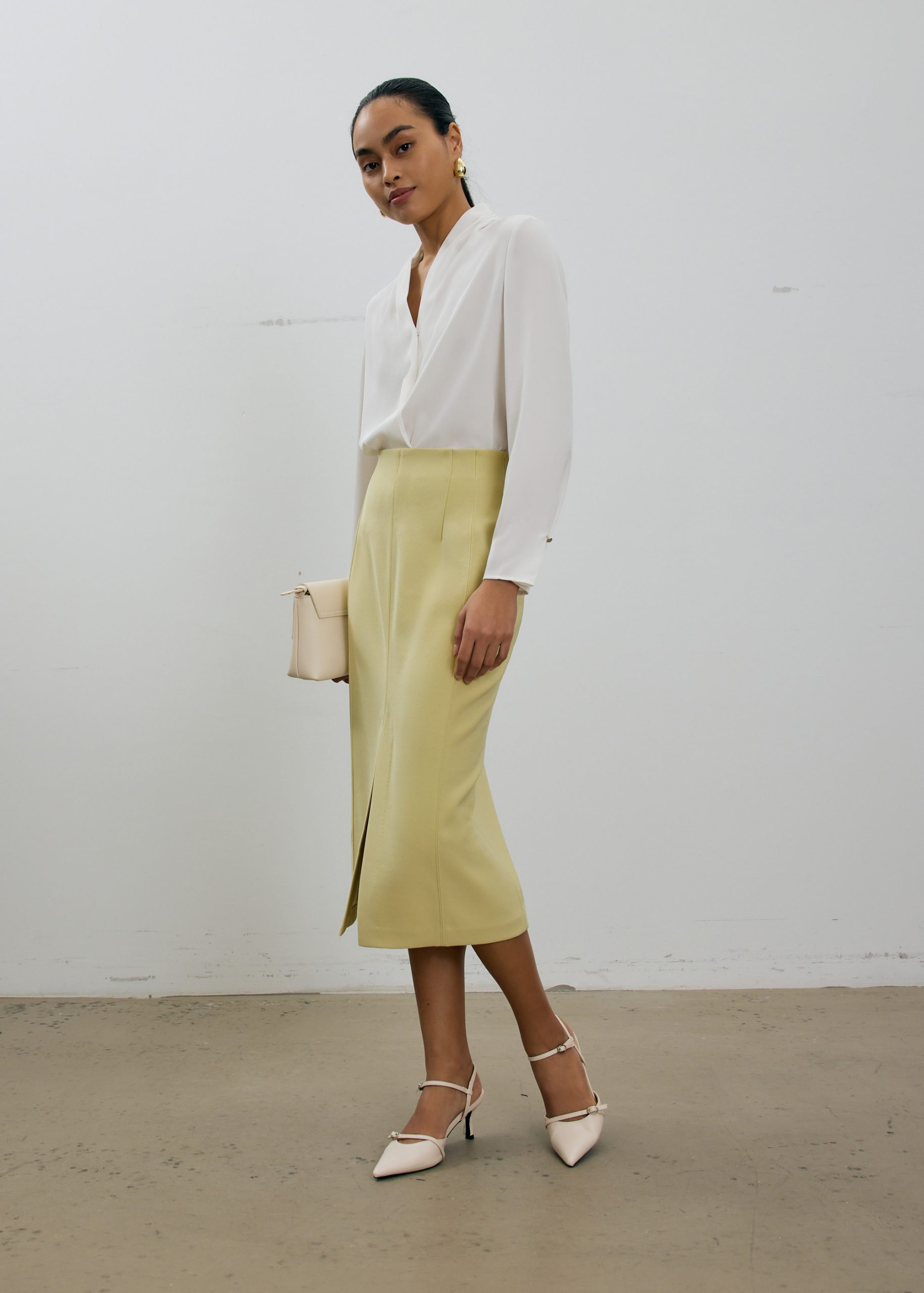 Vera Elastic Reversible Panelled Midi Skirt - Image 15