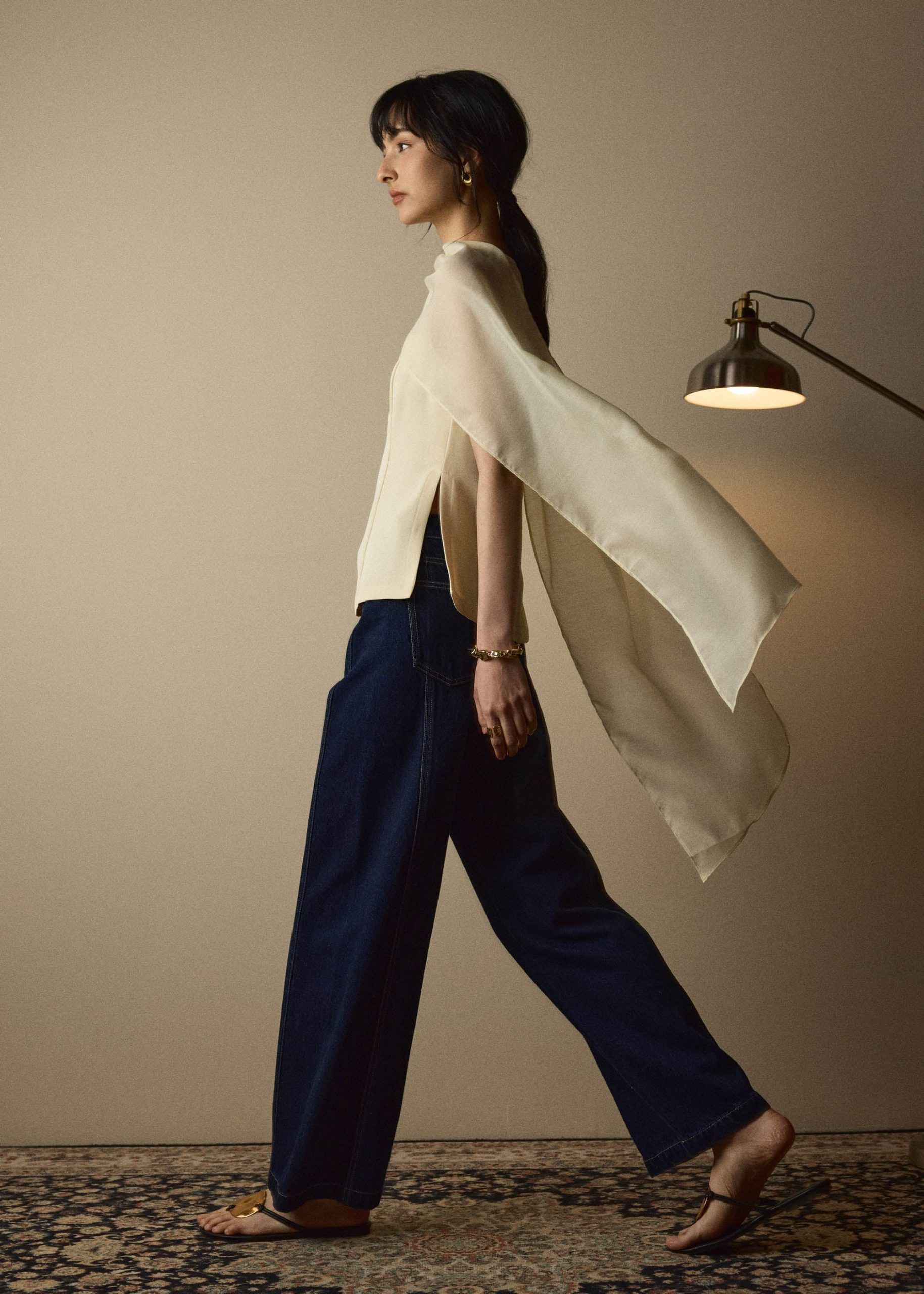 Andrea Multi-way Detachable Sash Crepe Round Neck Top - Image 16