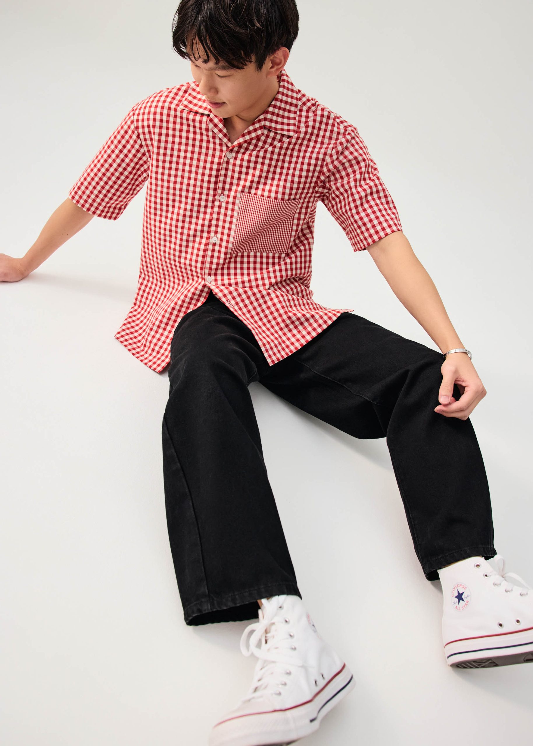 Unisex Relaxed Gingham Cotton Button Down Shirt - Image 3