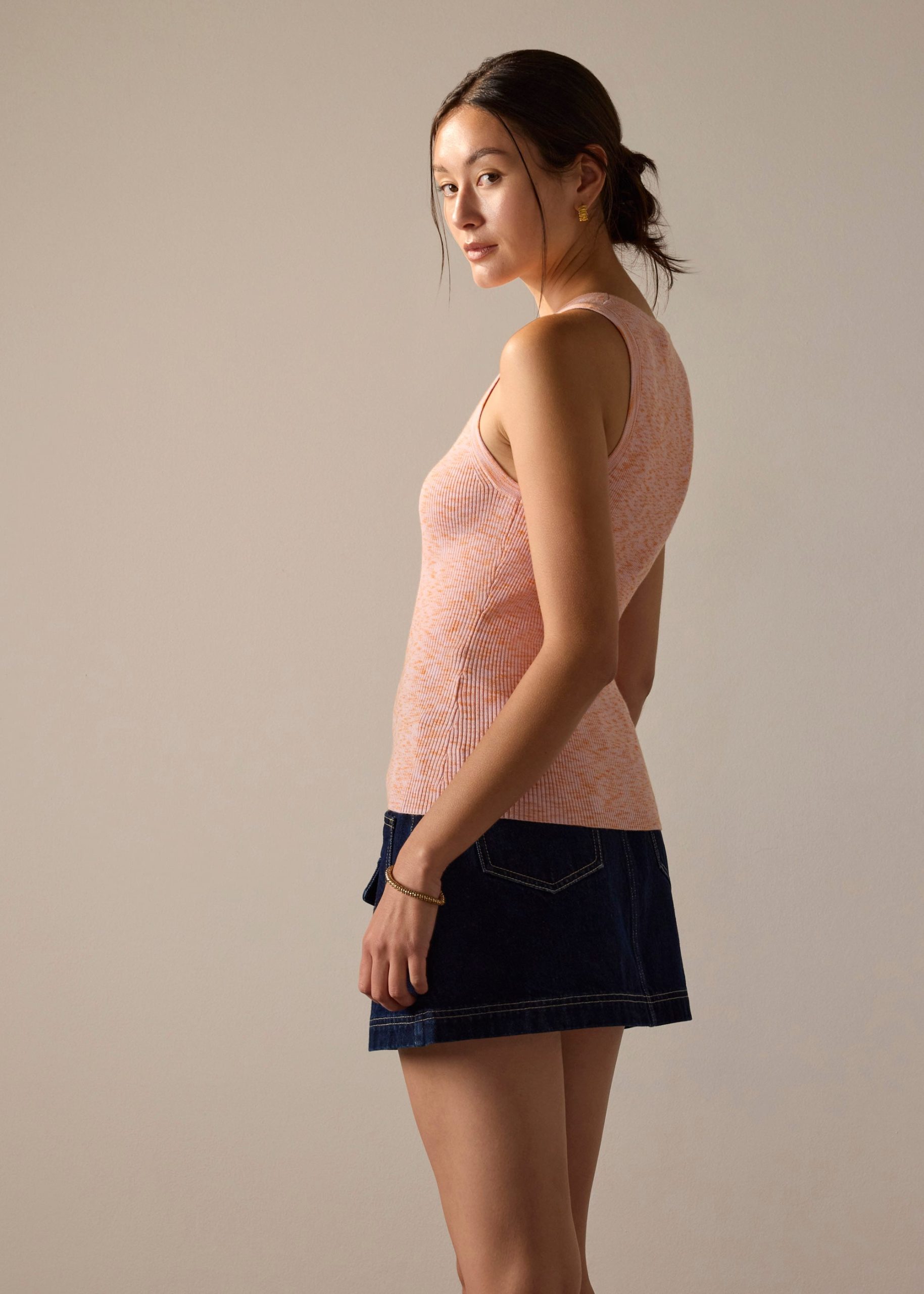 Duo Tone Knit Fitted Tank - Image 13