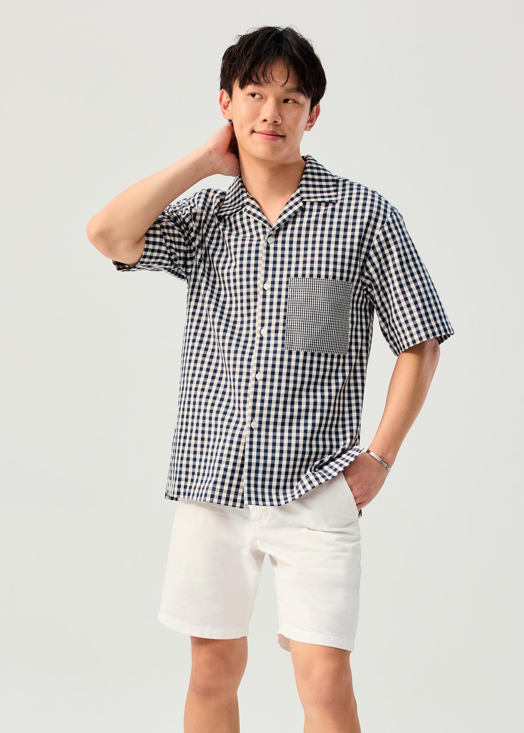 Unisex Relaxed Gingham Cotton Button Down Shirt - Image 9