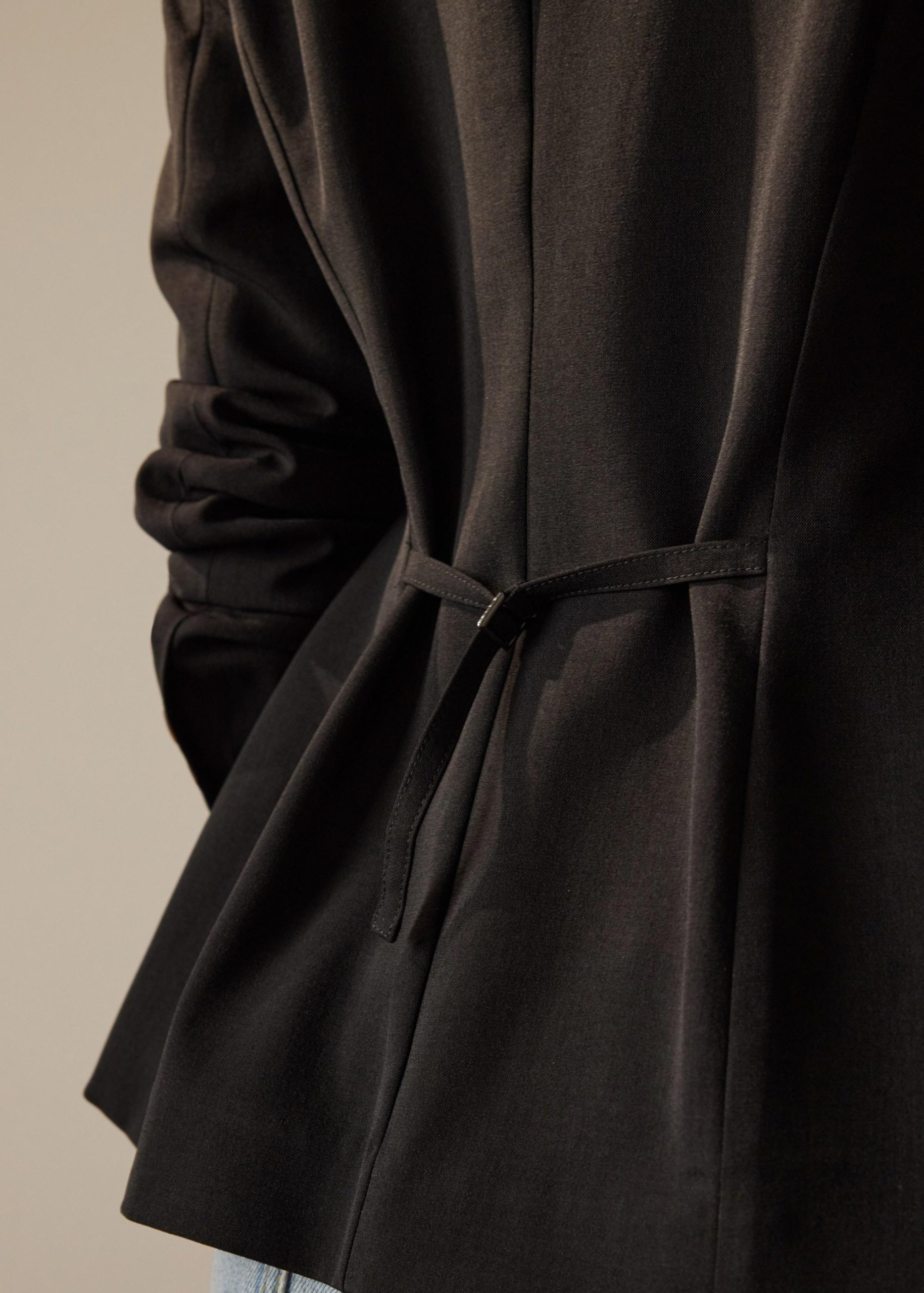 RuchedReady® Bianca Melange Peplum Blazer - Image 5