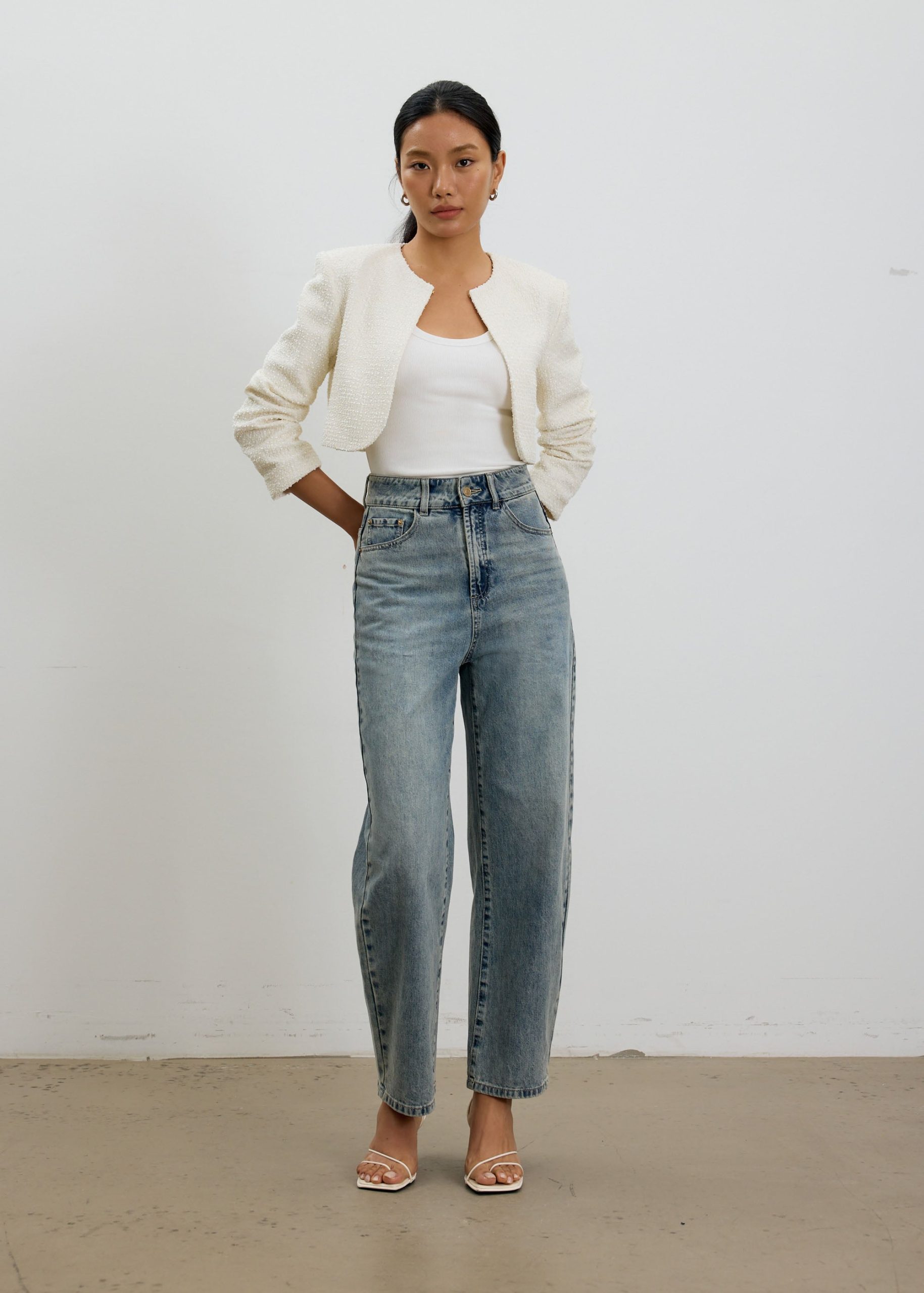 RuchedReady® Fumiko Ribbon Tweed Crop Jacket - Image 7