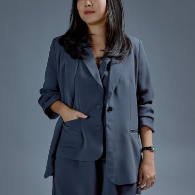 RuchedReady® Aika Lightweight Classic Shoulder Padded Blazer
