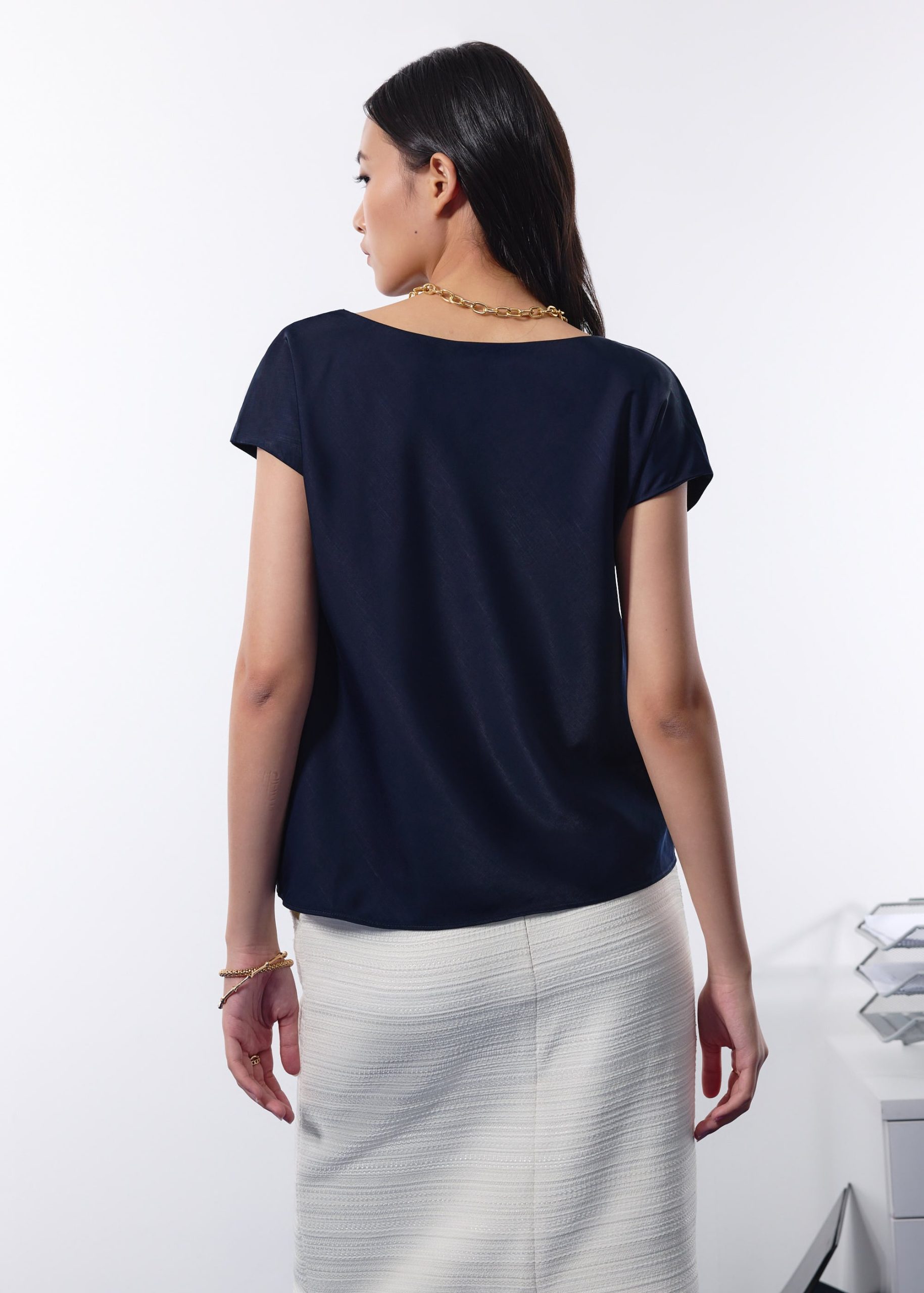 Atisha Multi-way Satin Cowl Neck Top - Image 9