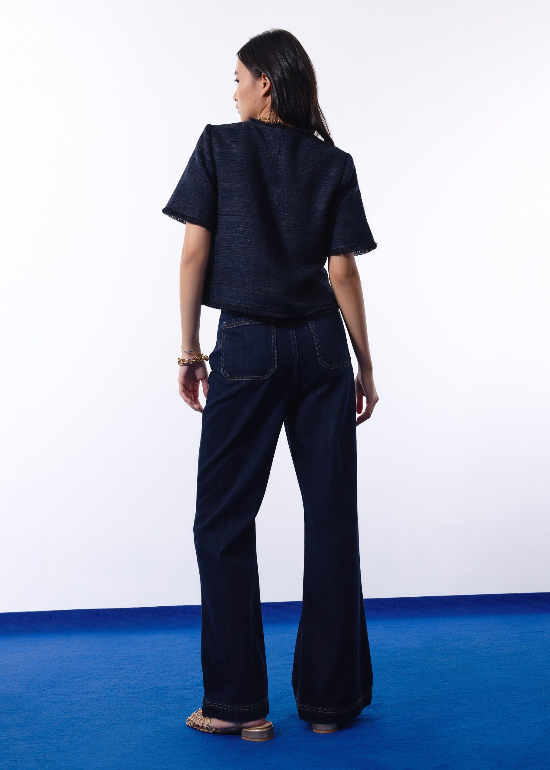 Leggy??Kei Denim High Waist Kick Flare Sailor Jeans - Image 4
