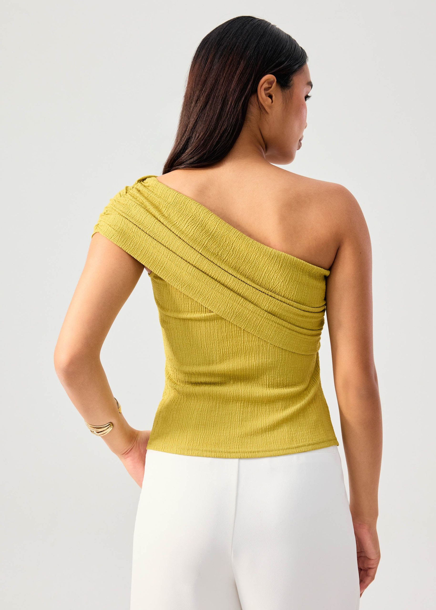 Crinkled Jersey Asymmetric Fitted Top - Image 15