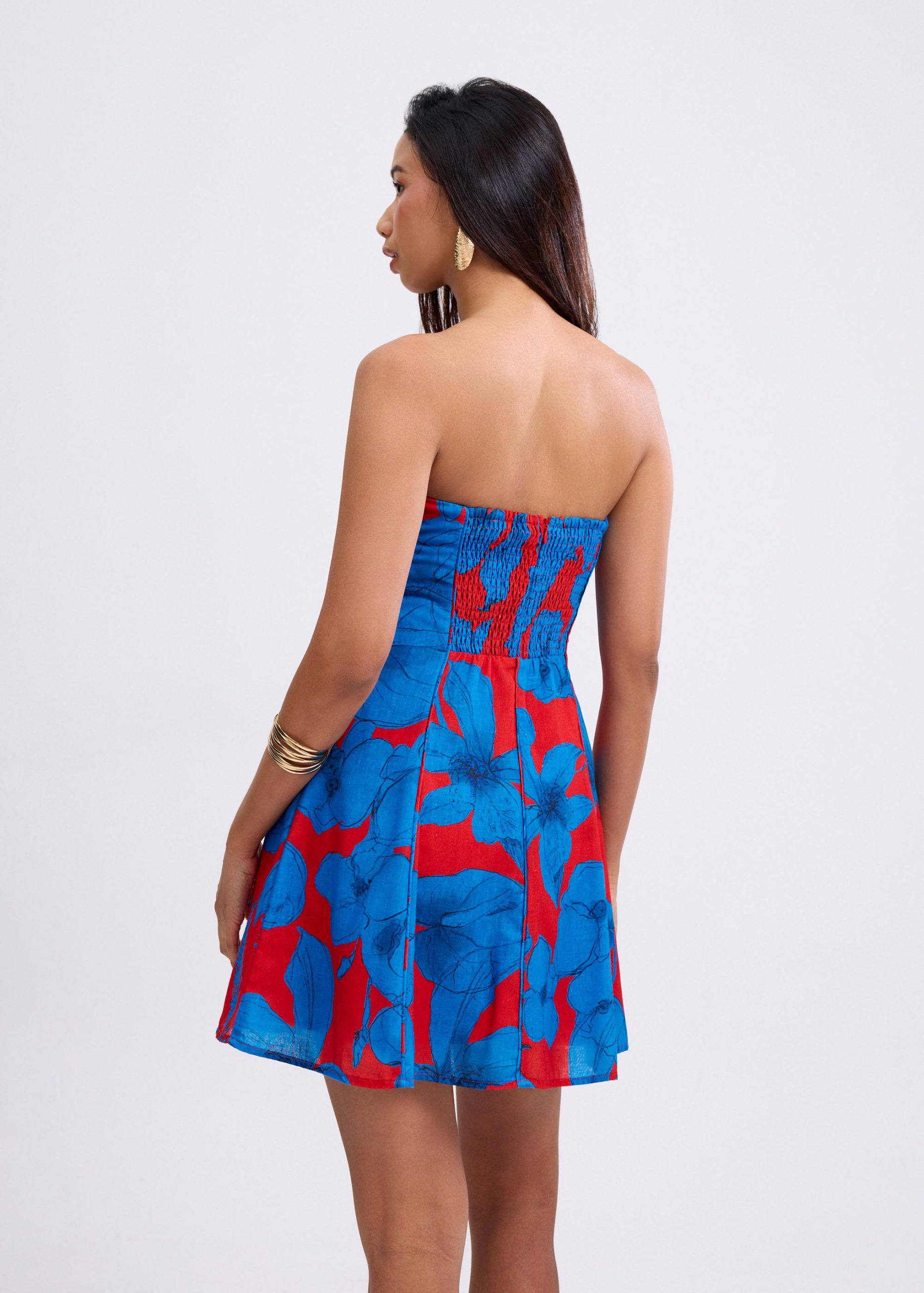 BraFree by LB Tube Fit & Flare Mini Dress in Garden City Blooms - Image 6