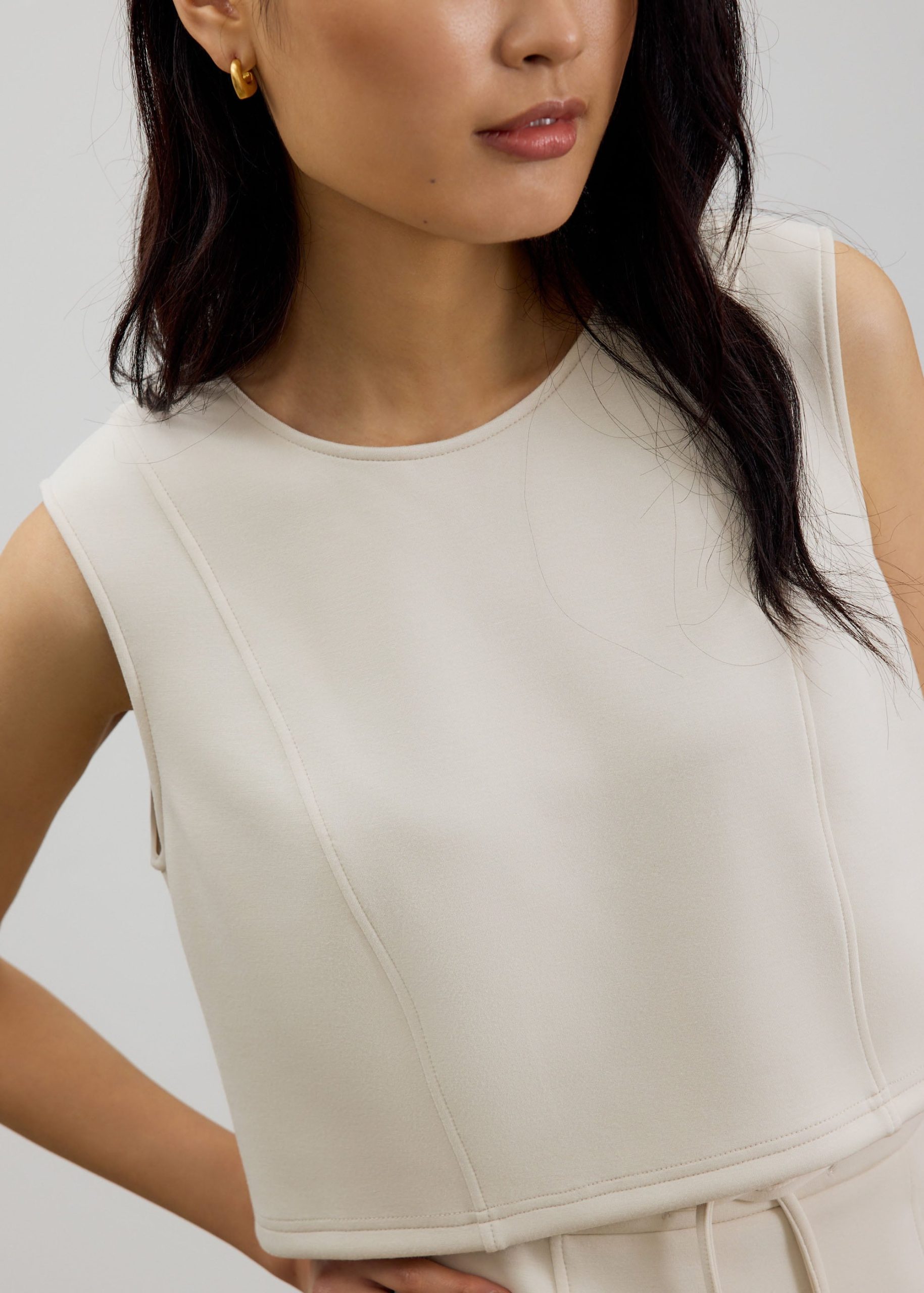 Relaxed Neoprene Crop Tee - Image 2