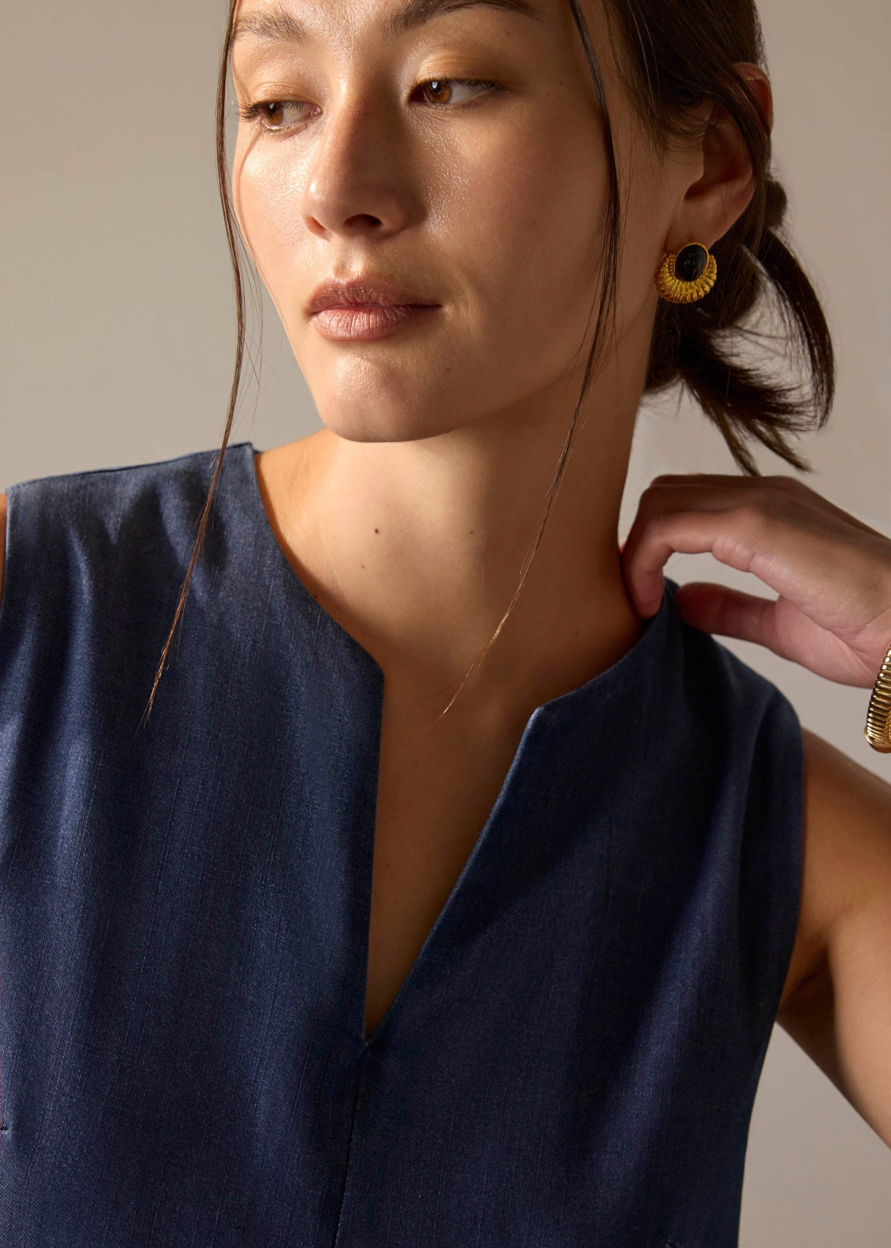 Chambray Wide Leg Jumpsuit - Image 4