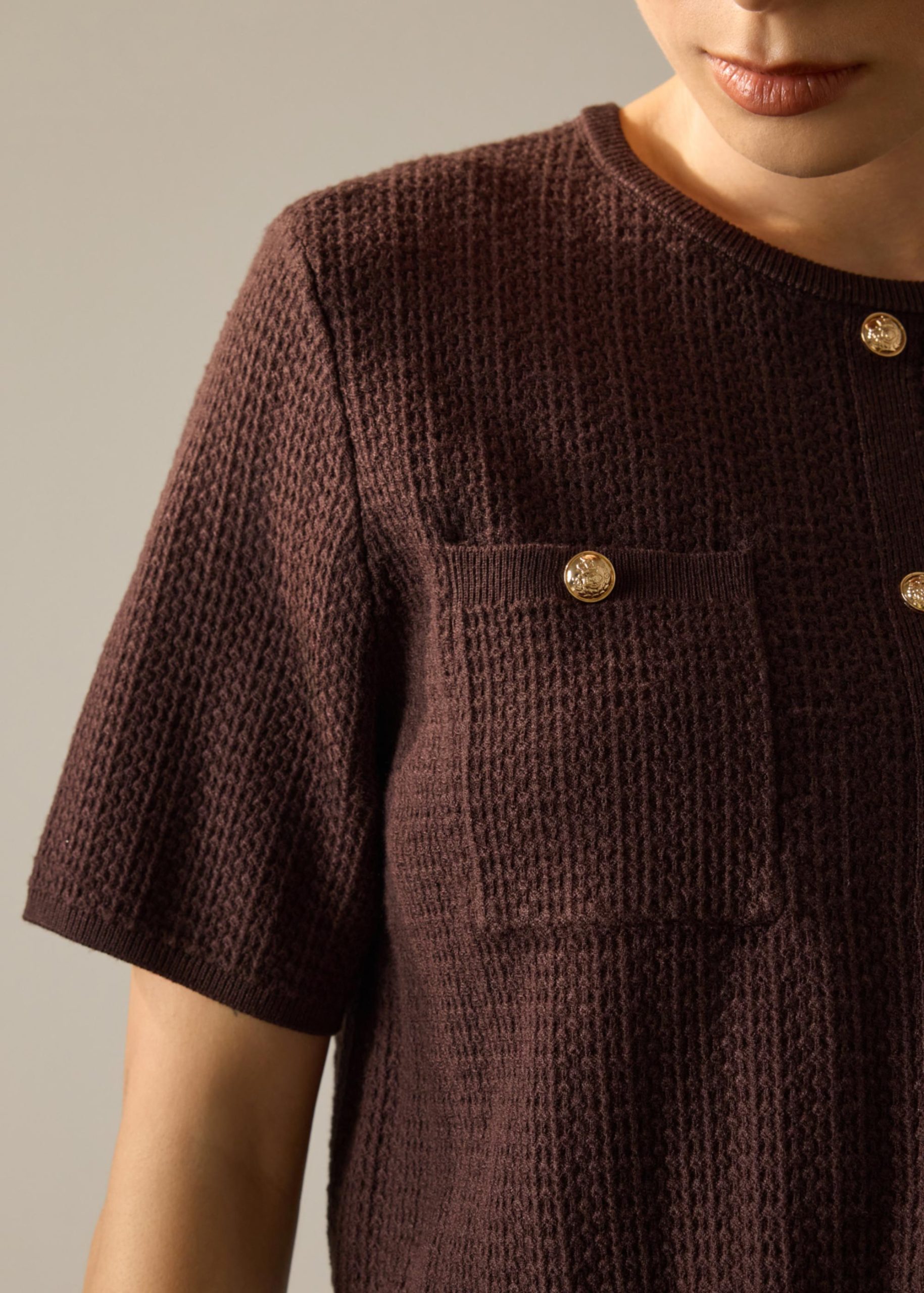 Yoko Textured Knit Boxy Top - Image 18
