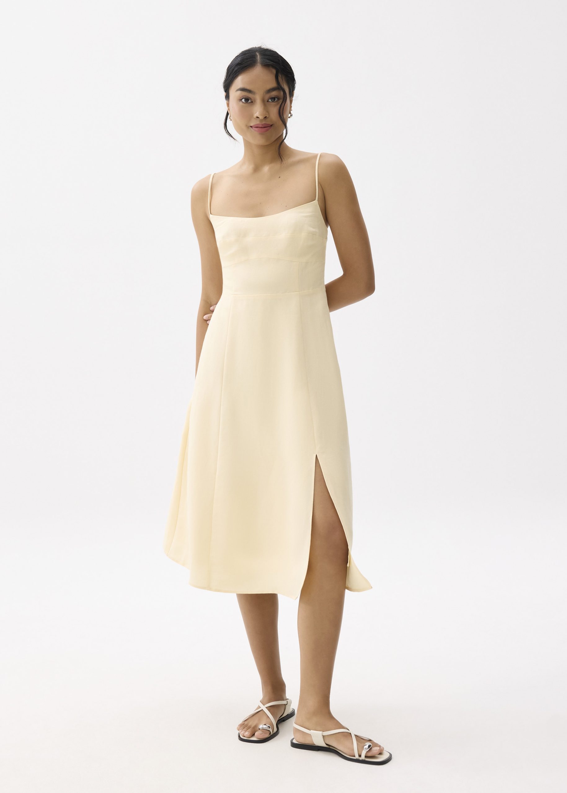 Emi Linen Fit & Flare Midi Dress - Image 15