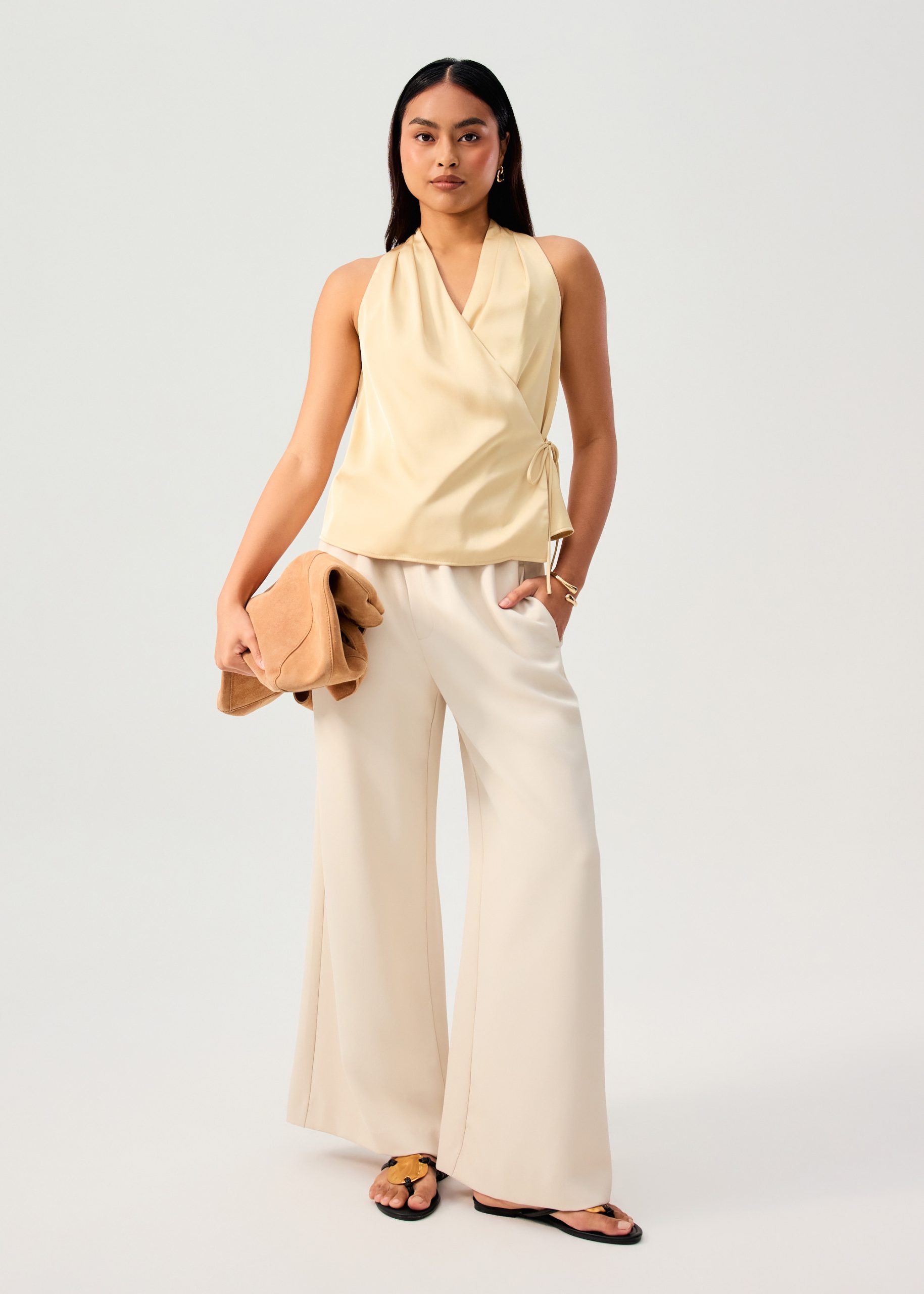 Kareena Front Wrap Satin Top - Image 30