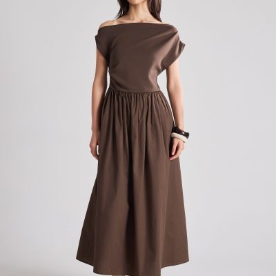 Asymmetric Fit & Flare Midaxi Dress