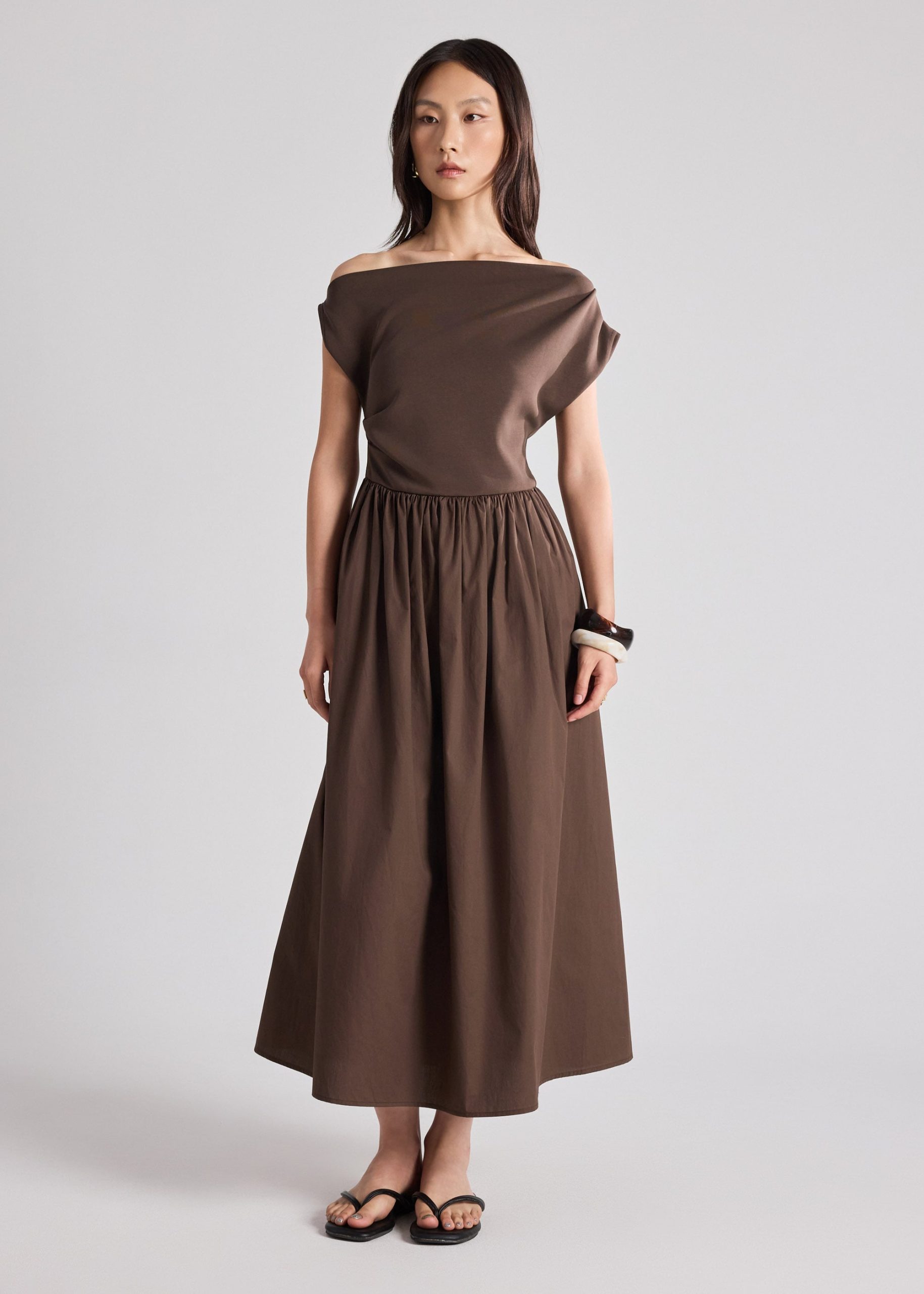 Asymmetric Fit & Flare Midaxi Dress