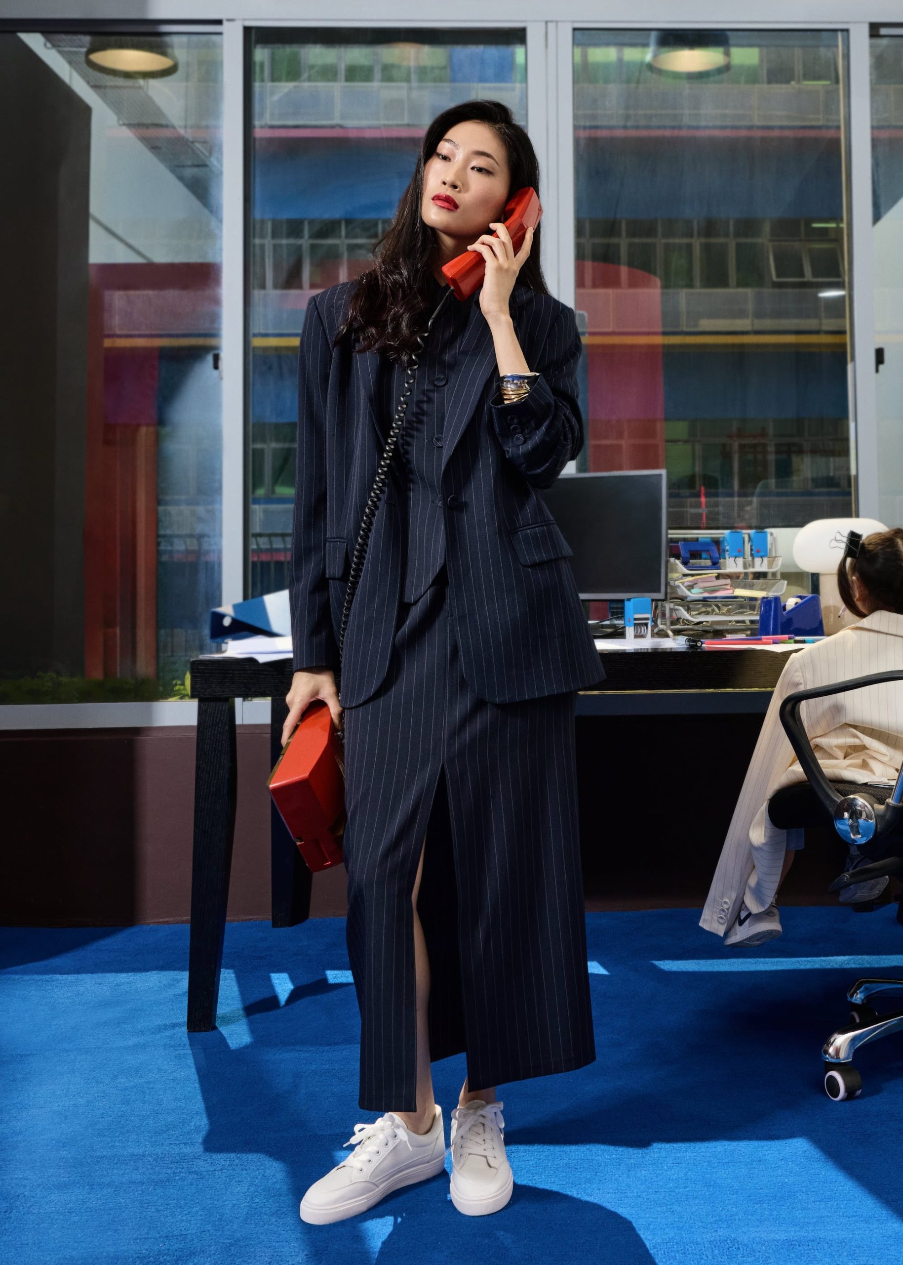 RuchedReady® Rachel Pinstripe Adjustable Waist Blazer - Image 8