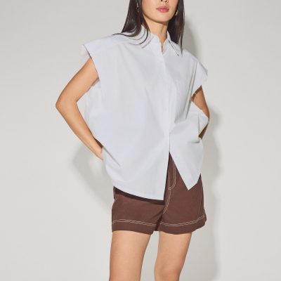 Oversized Cotton Button Down Long Shirt
