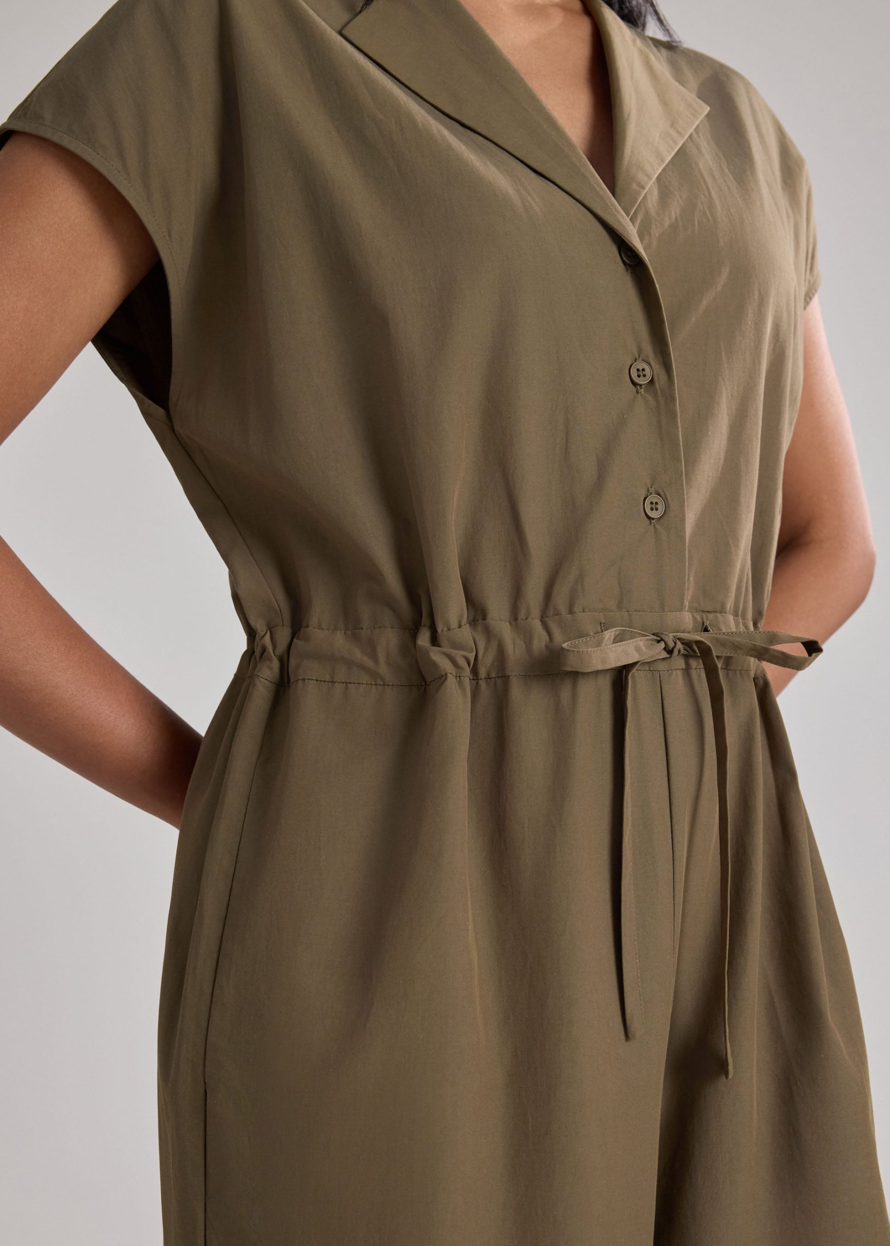 Collared Drawstring Waist Jumpsuit - Image 11