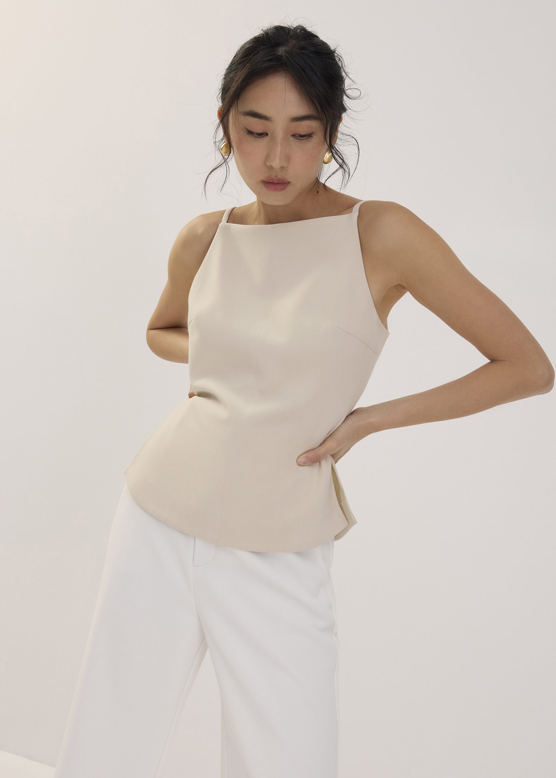 Straight Neck Fitted Camisole Top - Image 24