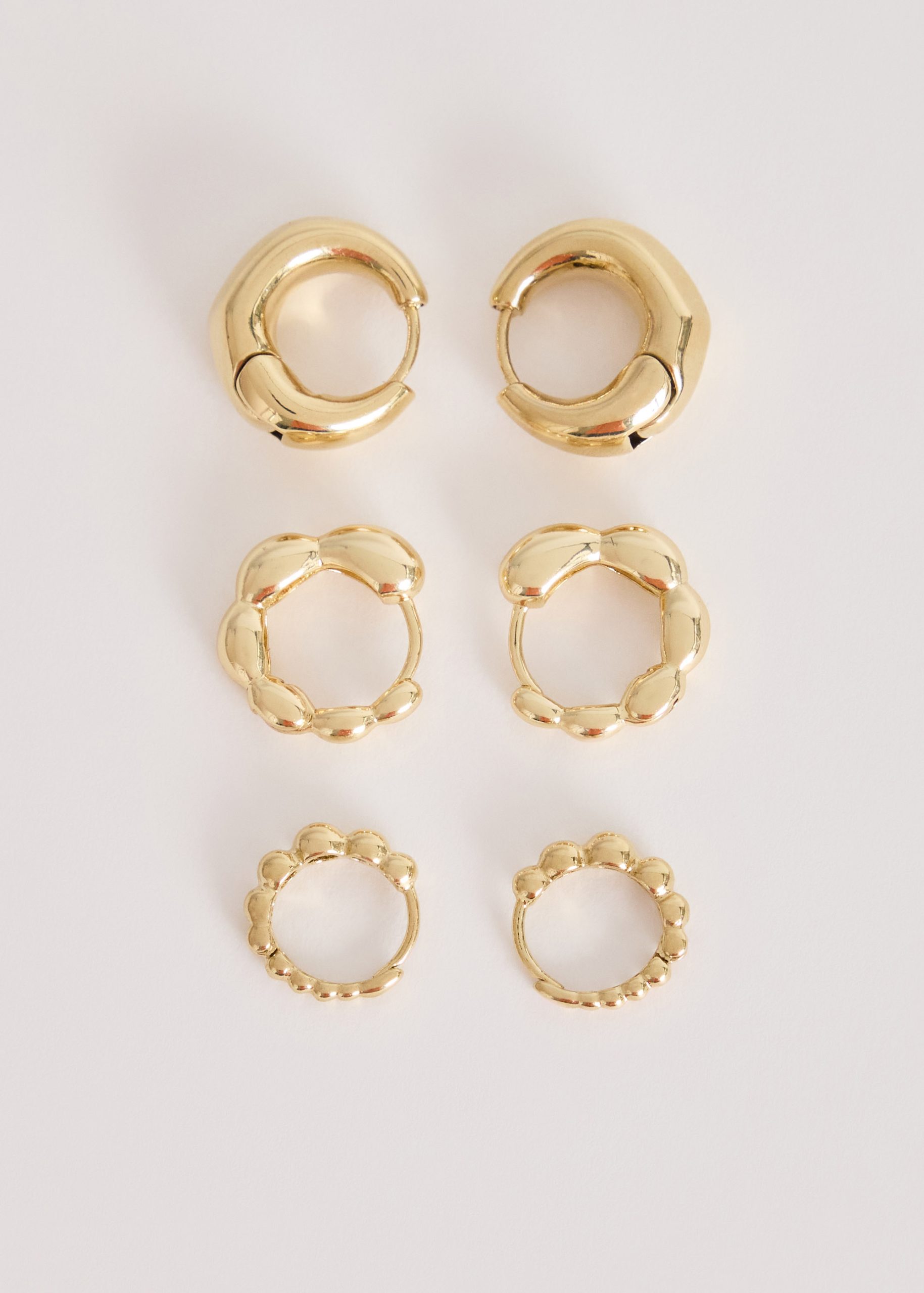 14K Gold Plated Hoop Earrings Set