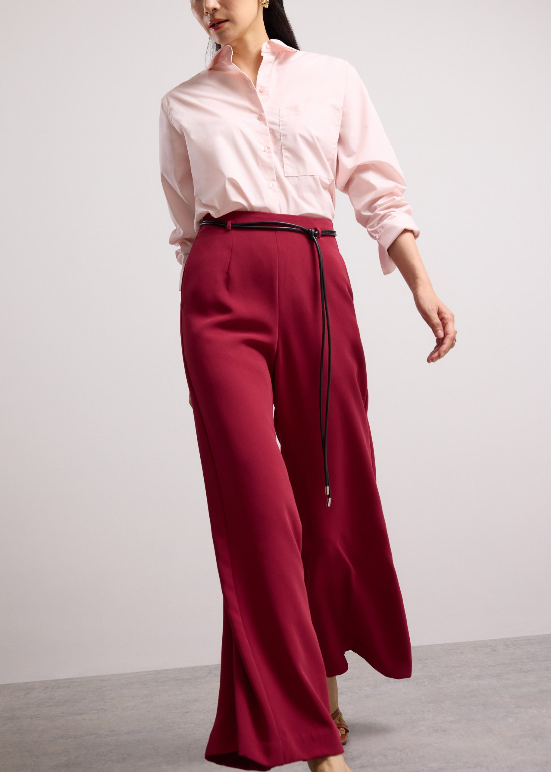 Leggy??Jules Tailored Crepe Palazzo Pants - Image 16
