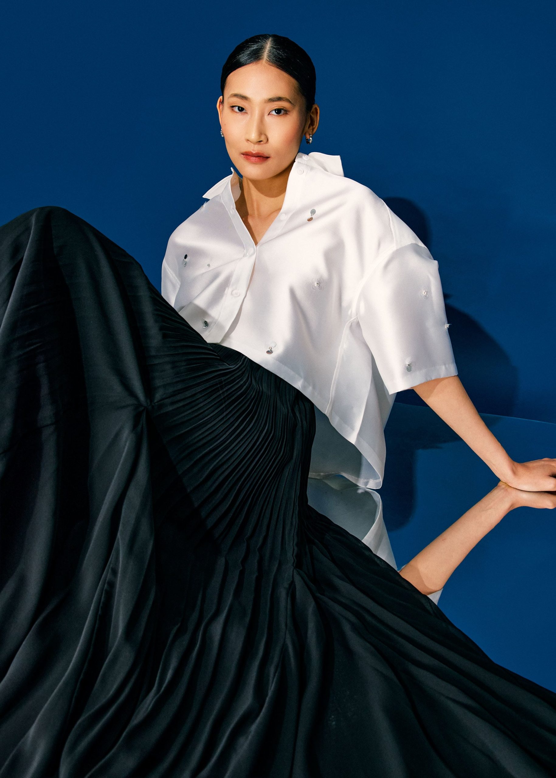 Elastic Pleated Flare Midaxi Skirt - Image 6