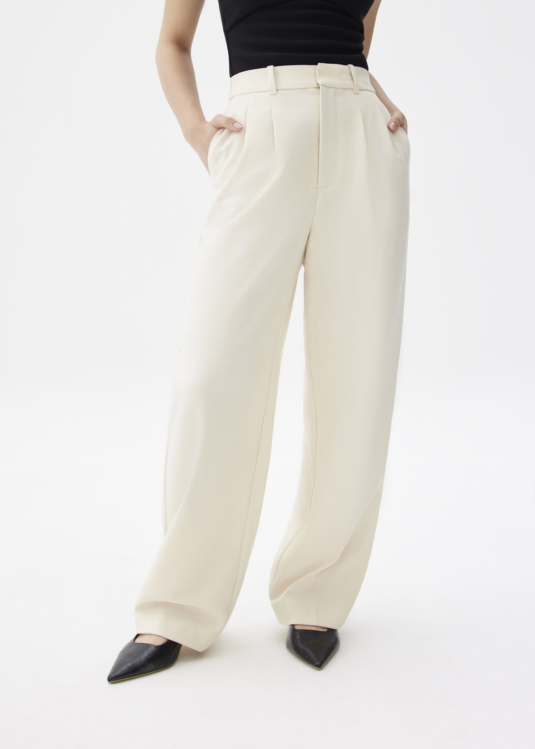Lana Relaxed Melange Tailored Pants - Image 4