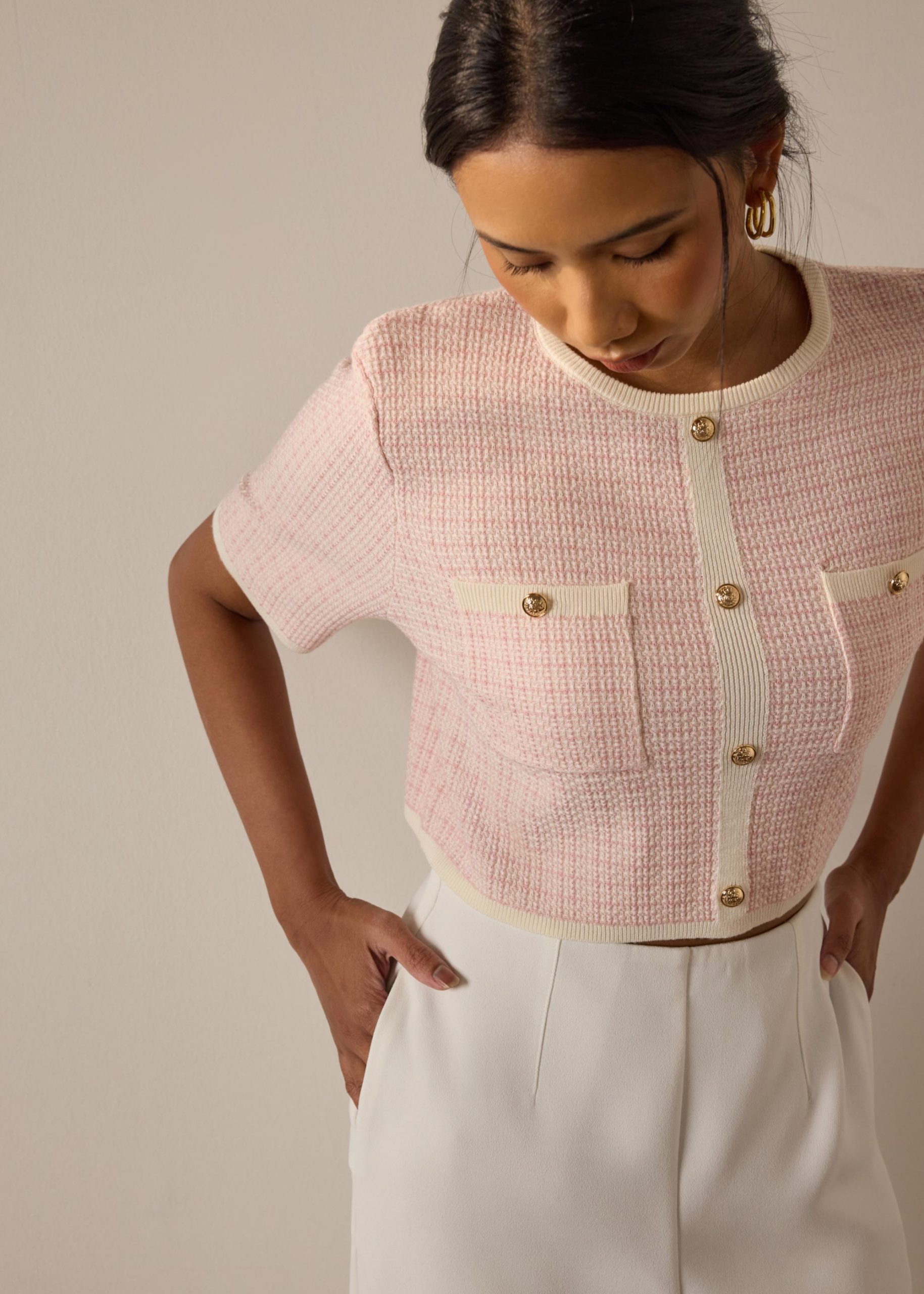 Yoko Textured Knit Boxy Top - Image 21