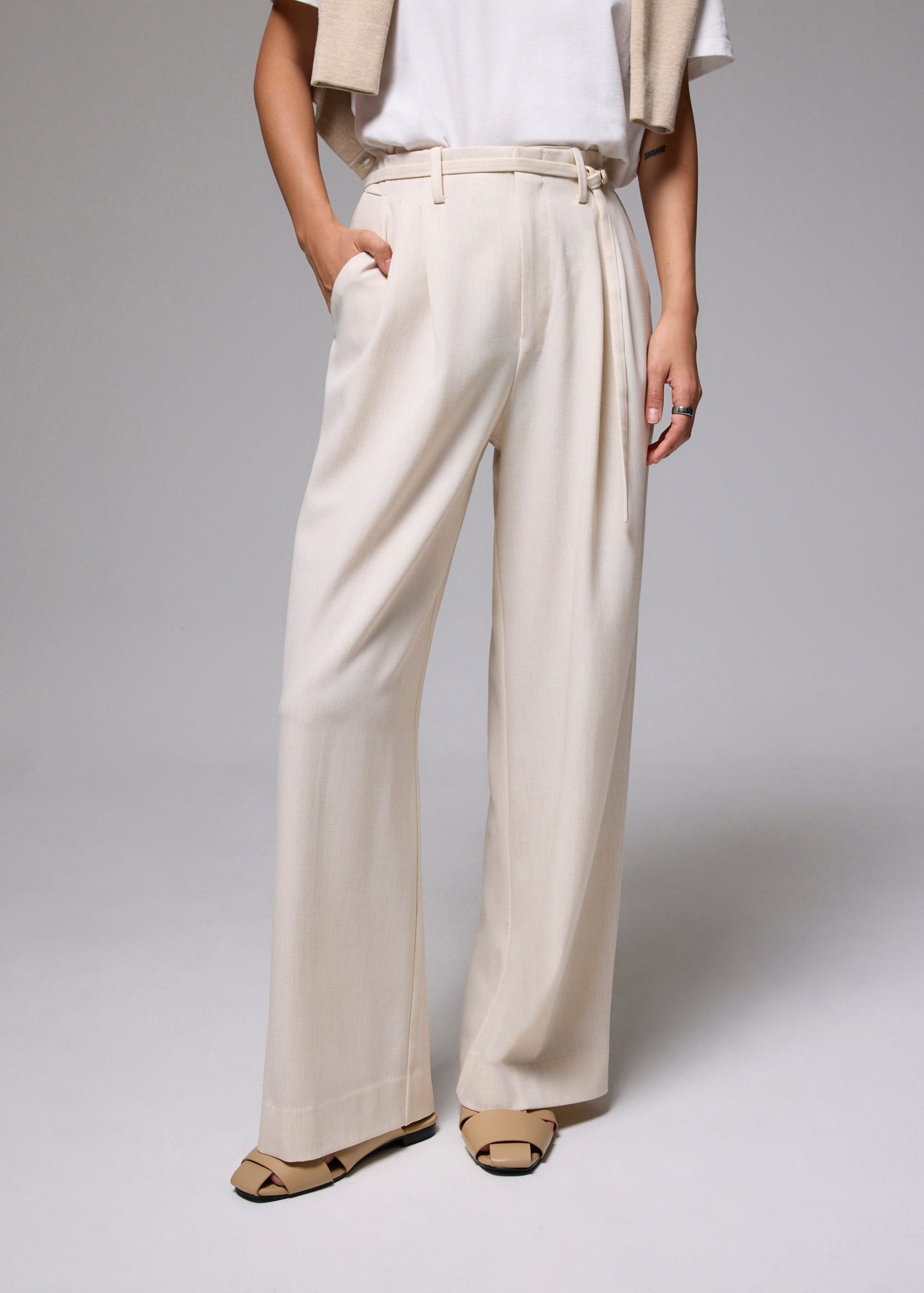 Leggy??Mayumi Elastic Pleated Wide Leg Pants - Image 31
