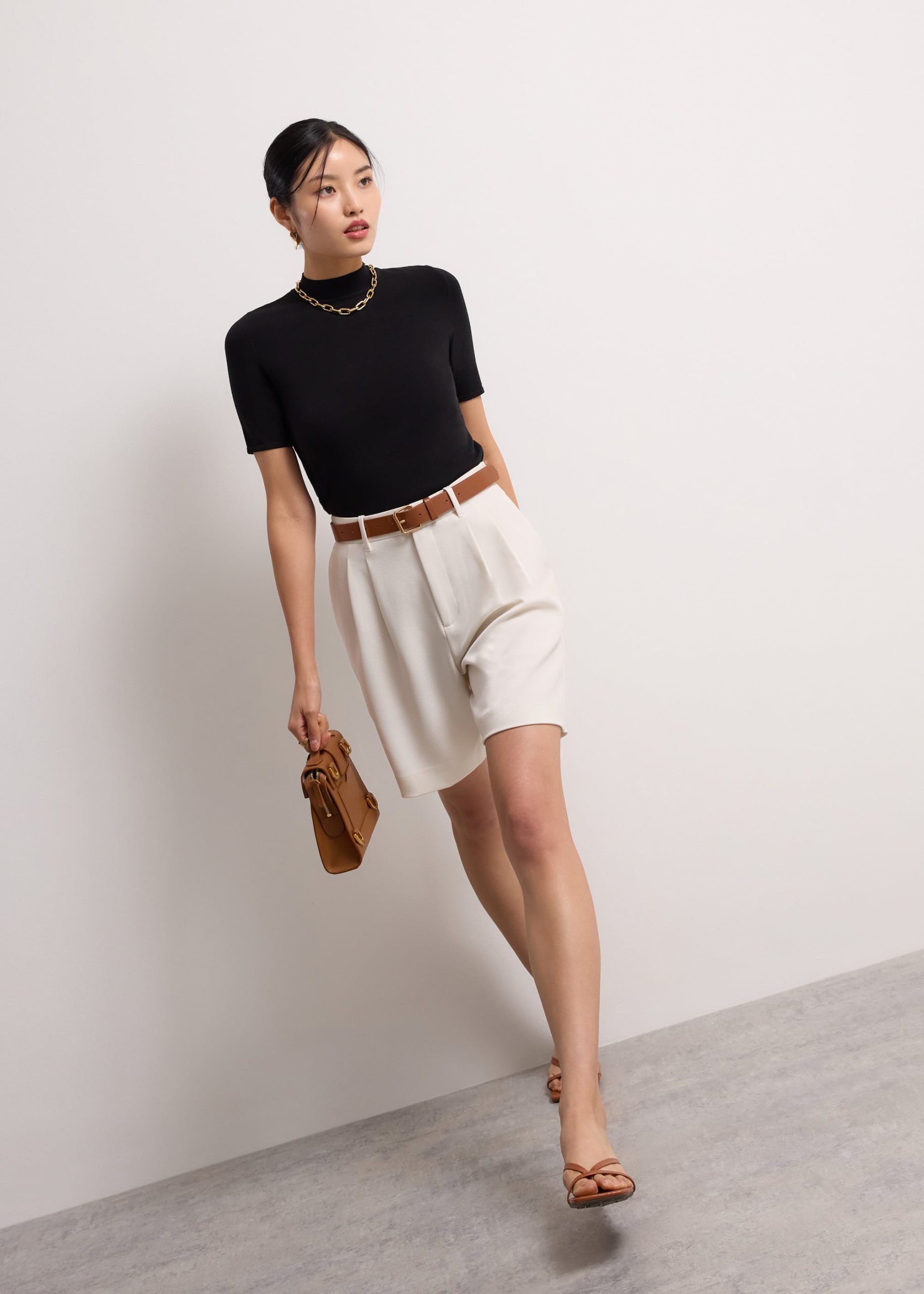 Noorie Lyocell Mock Neck Fitted Top - Image 3