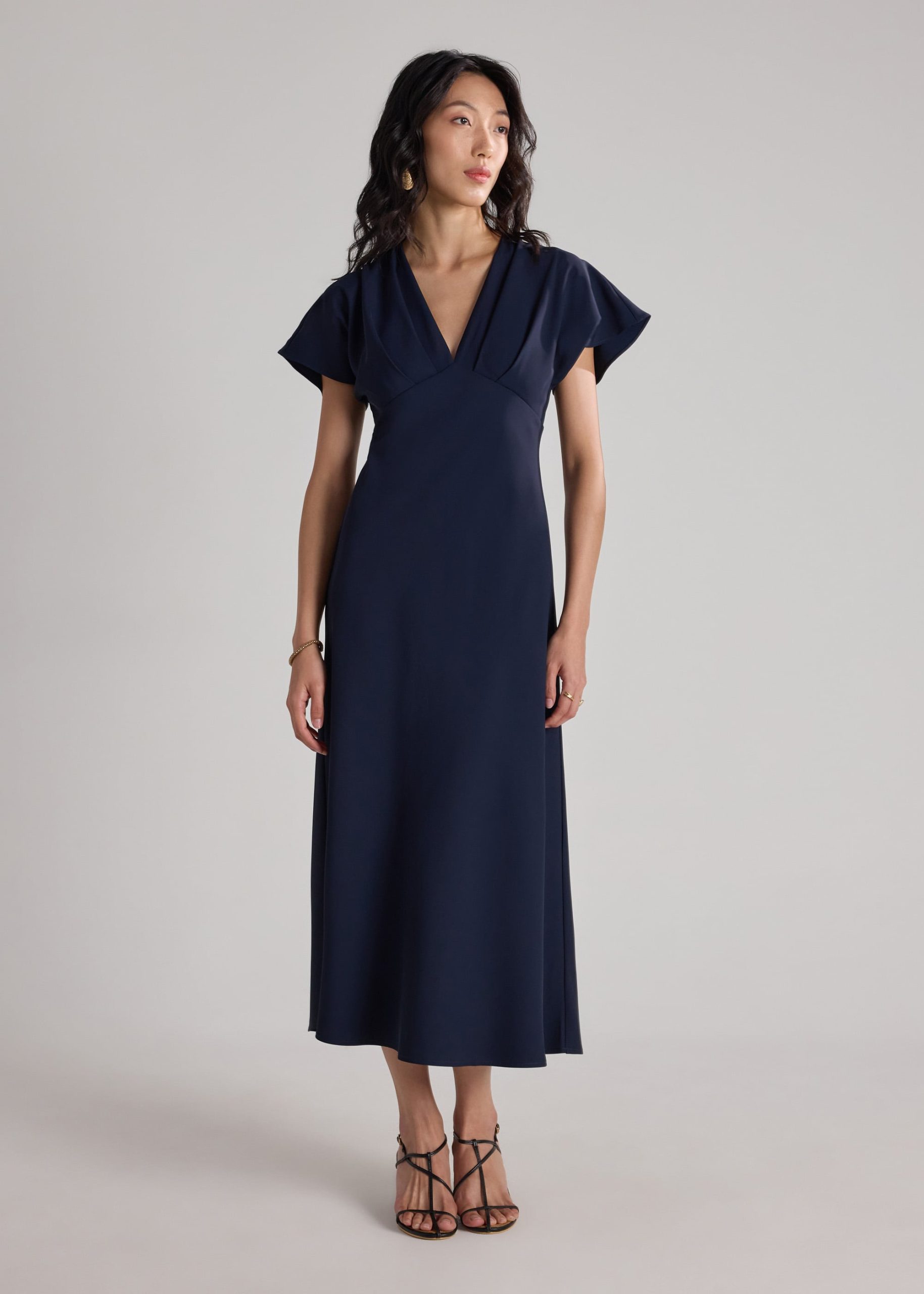 BraFree by LB Crepe Flutter Sleeves Dress - Image 14