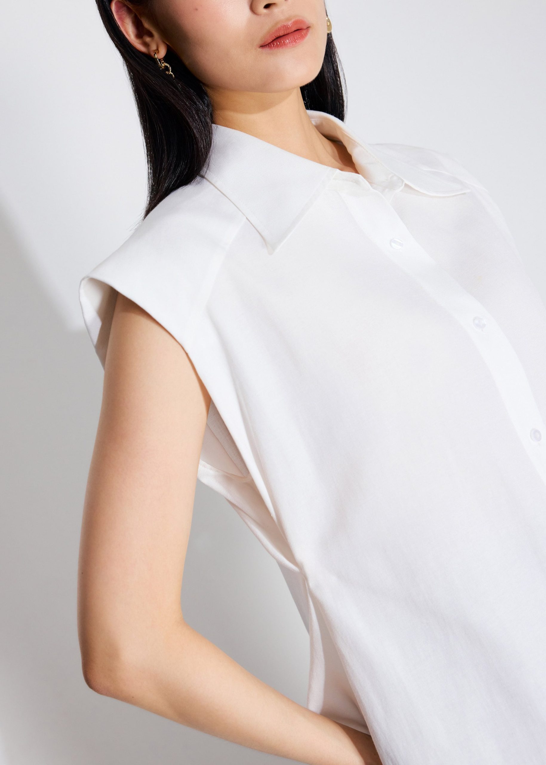 Relaxed Cotton Long Button Down Shirt - Image 7
