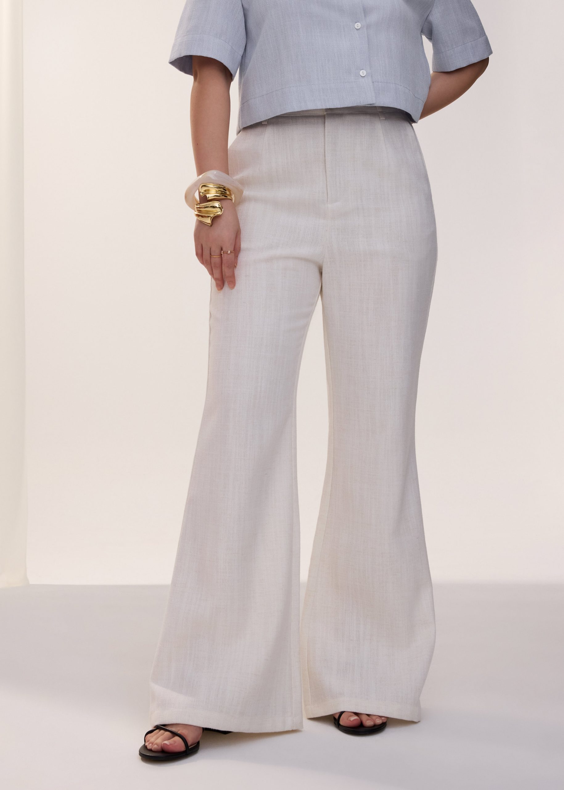 PETITE Leggy??Pvara Textured Flare Pants - Image 12