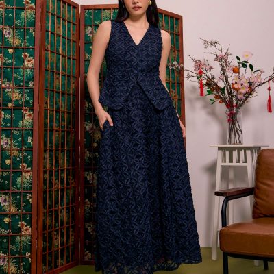 Lace Contrast V-neck Vest