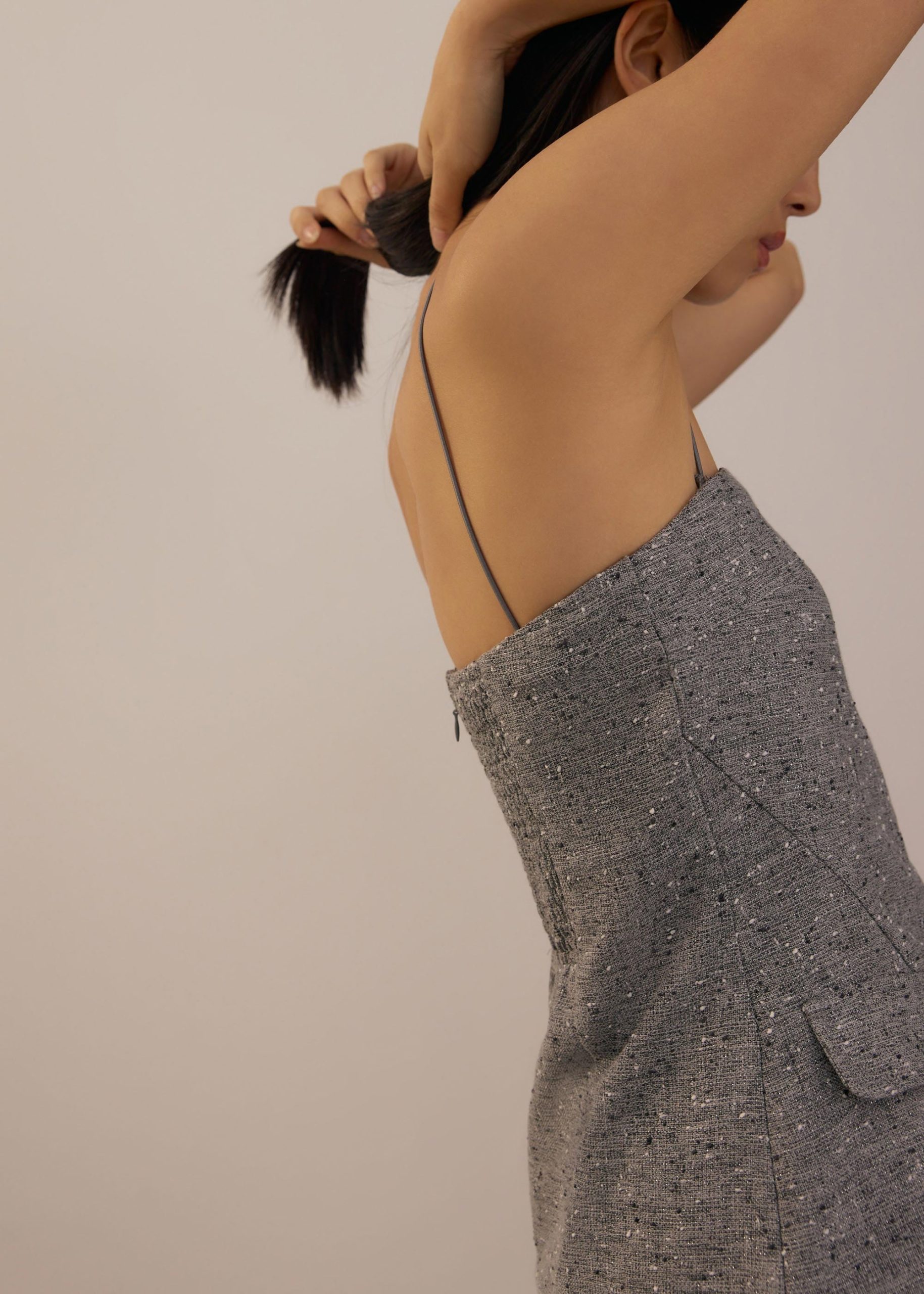 Tweed Smocked Tunic Tube Top - Image 3