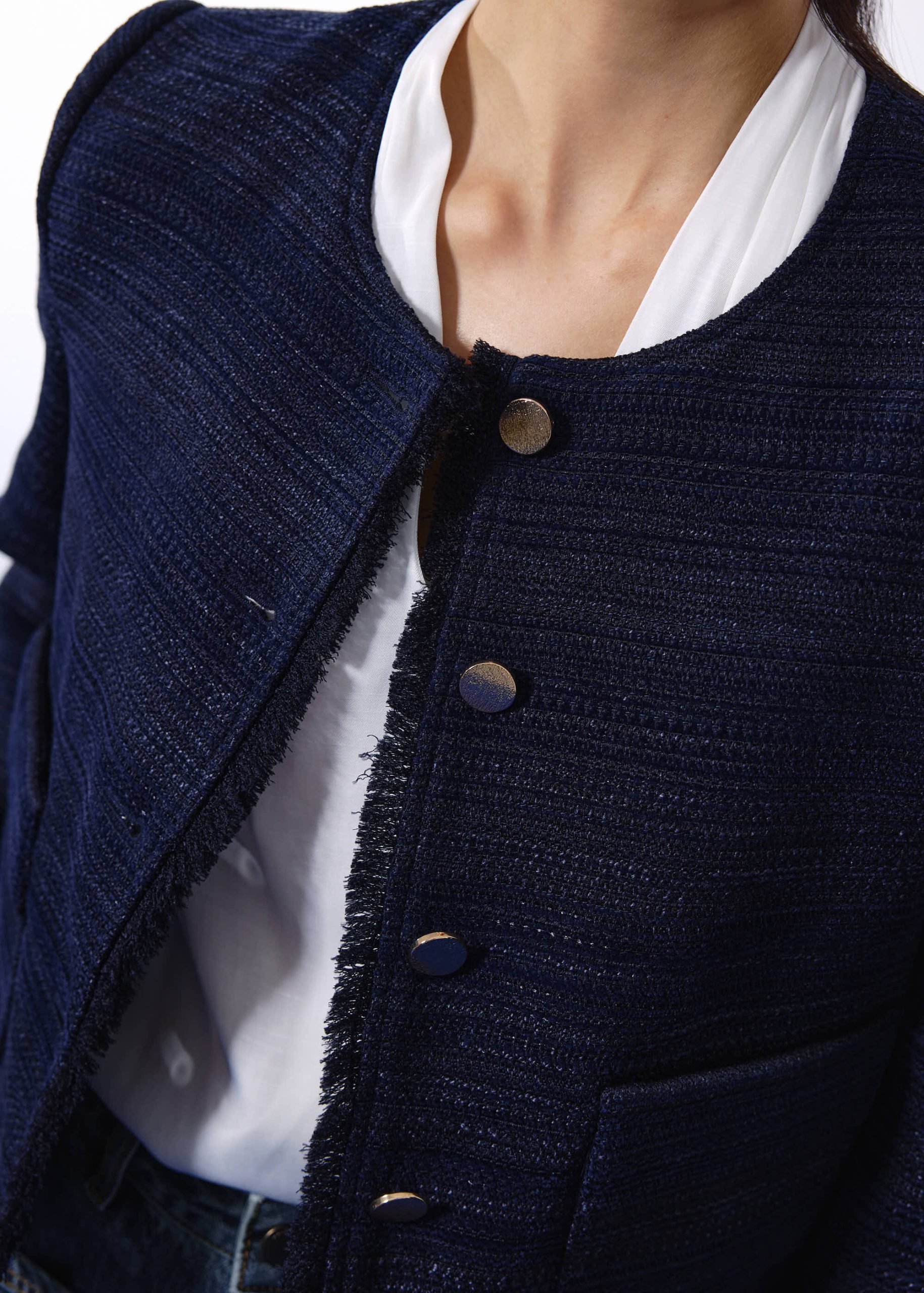 RuchedReady® Ellis Shoulder Padded Jacquard Tweed Boxy Jacket - Image 10