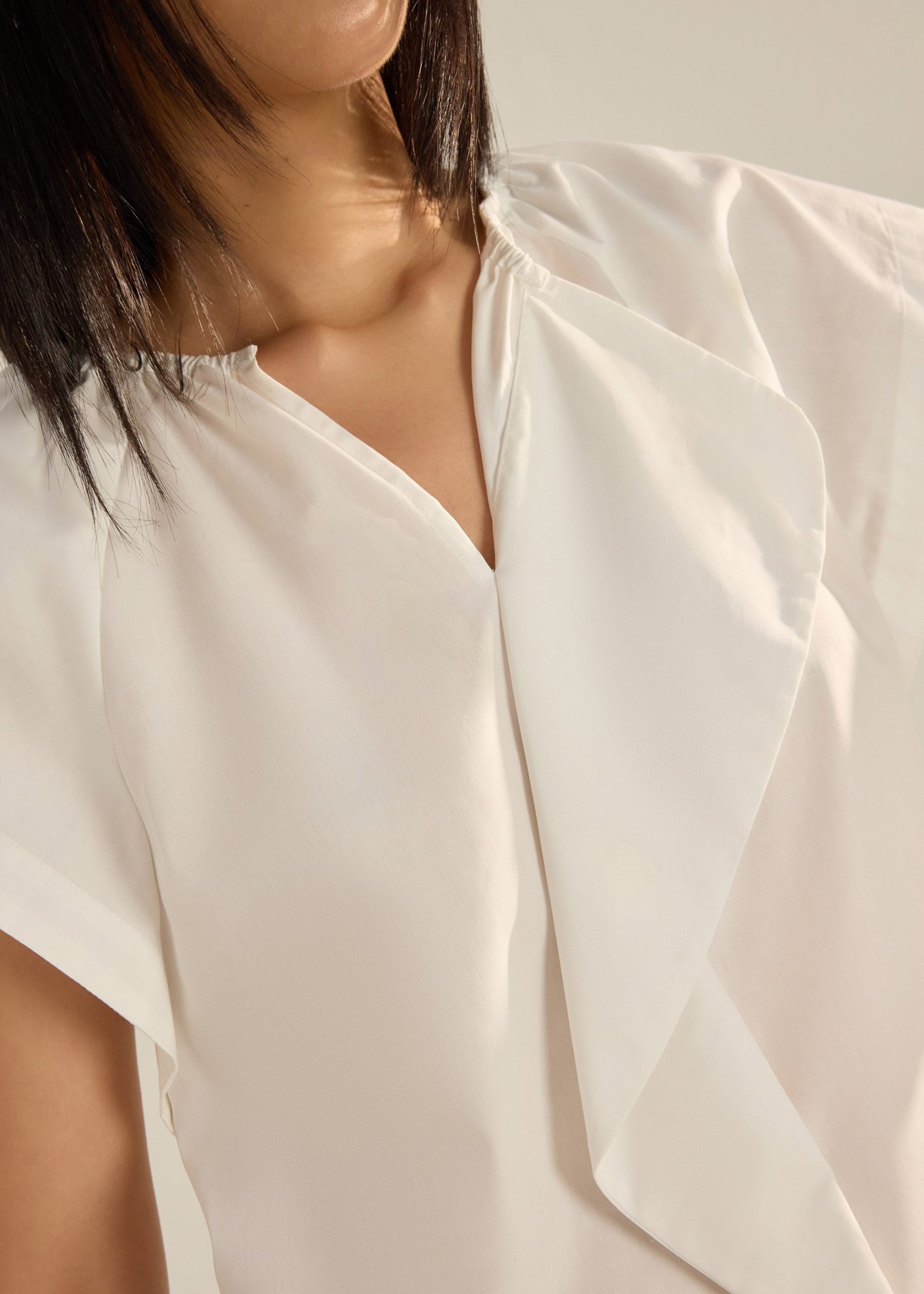 Keiko Cotton Draped Panel Top - Image 4