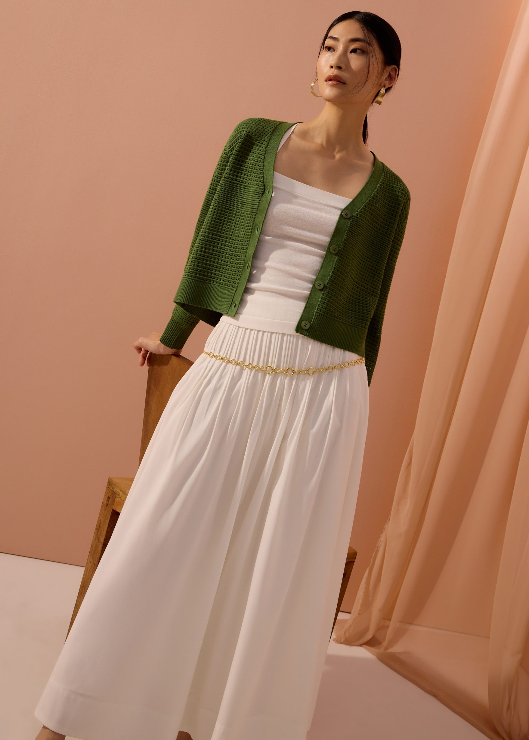 Relaxed Pointelle Knit Cardigan - Image 4