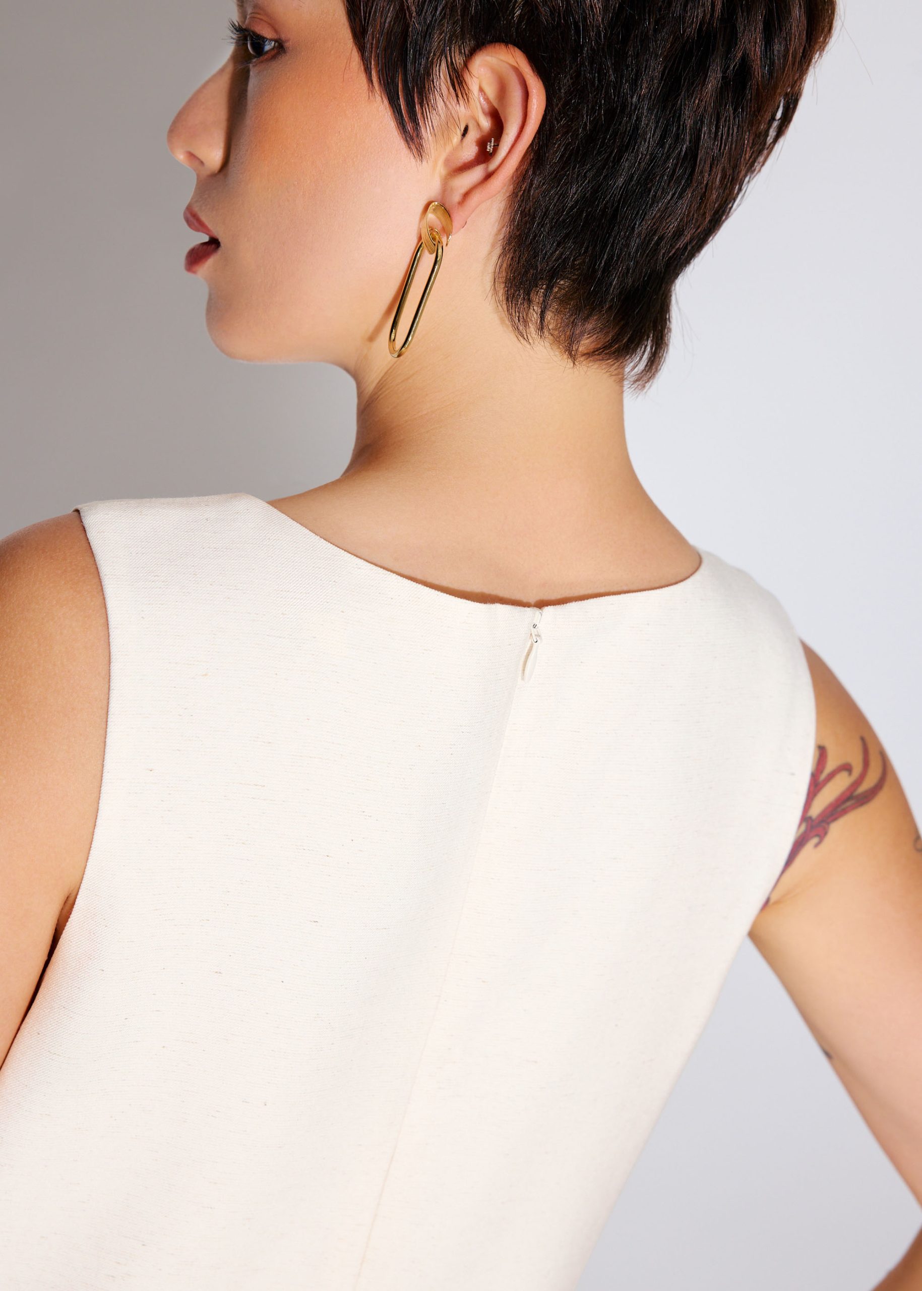Textured Sweetheart Shift Mini Dress - Image 5