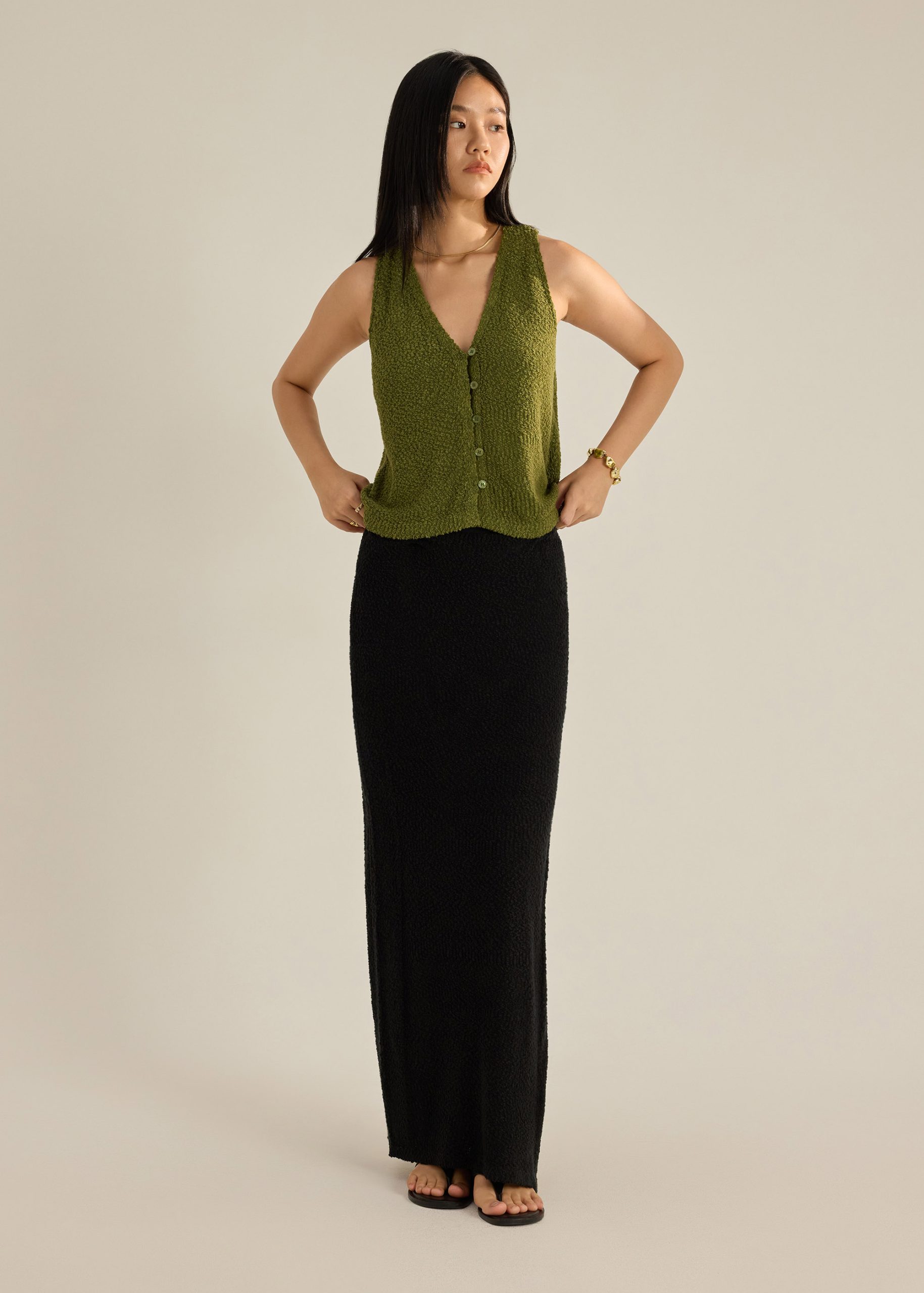 Boucle Knit Vest Top - Image 17
