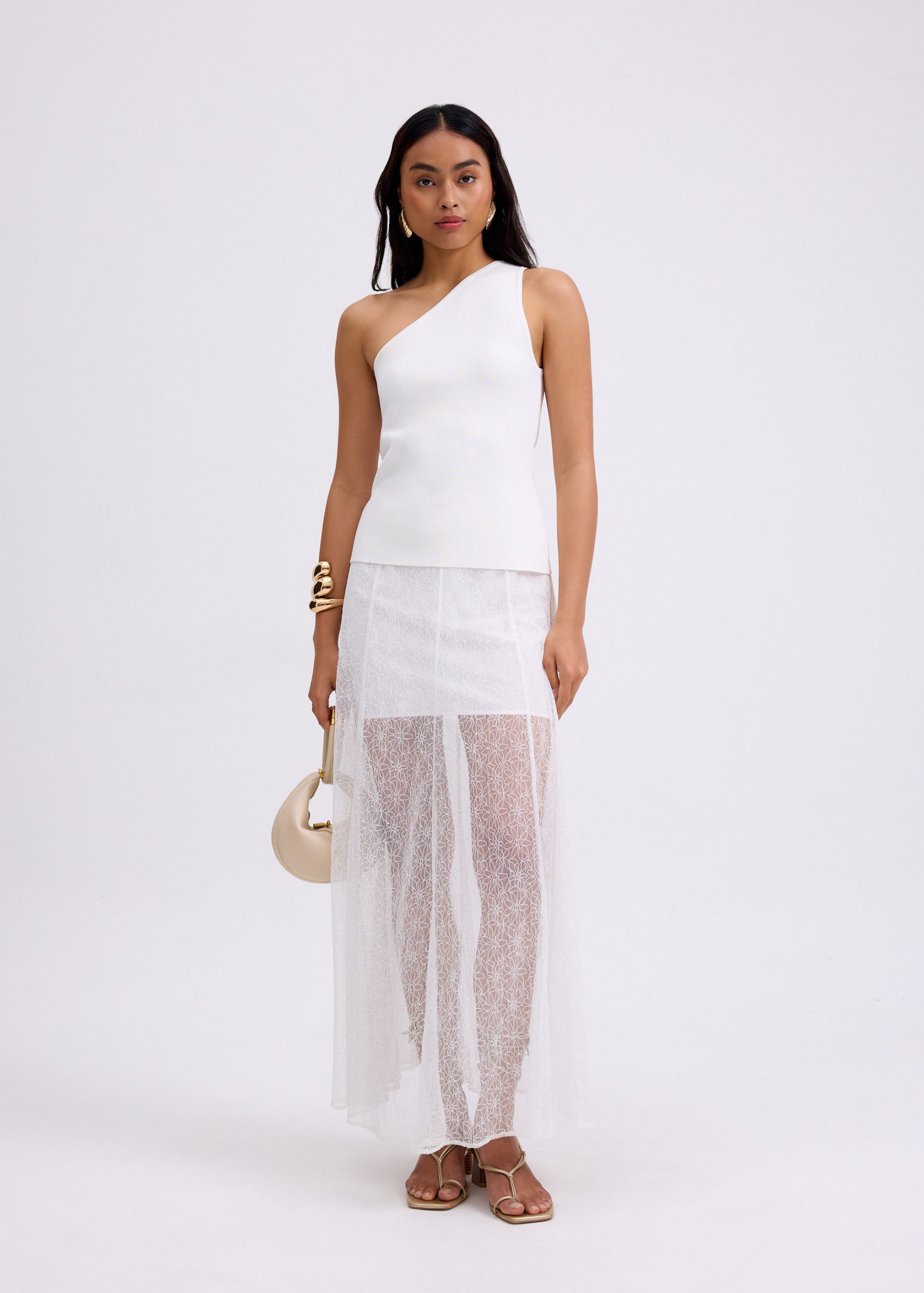 Sheer Lace A-Line Maxi Skirt - Image 11