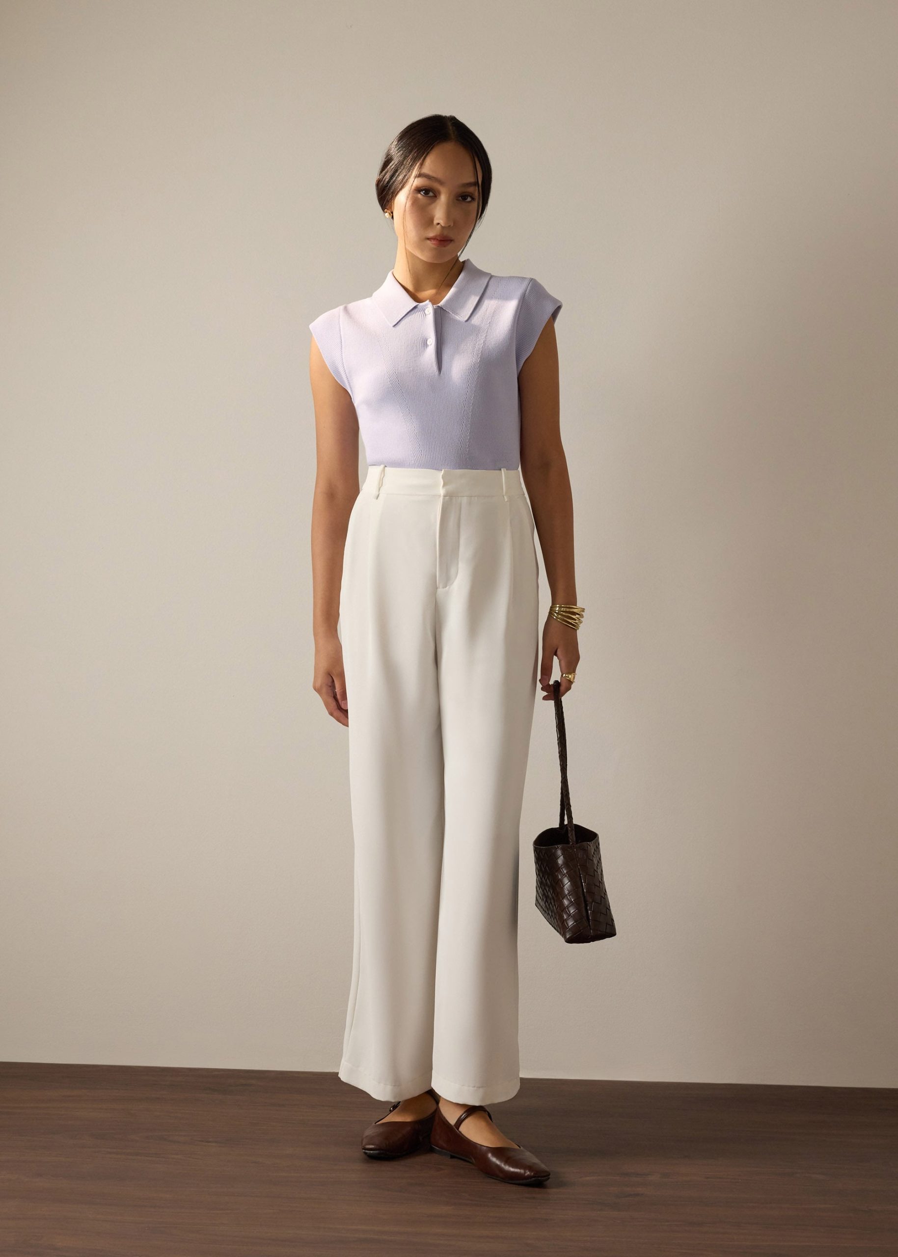 Leggy??Alma Elastic Crepe High Waist Straight Leg Pants - Image 10