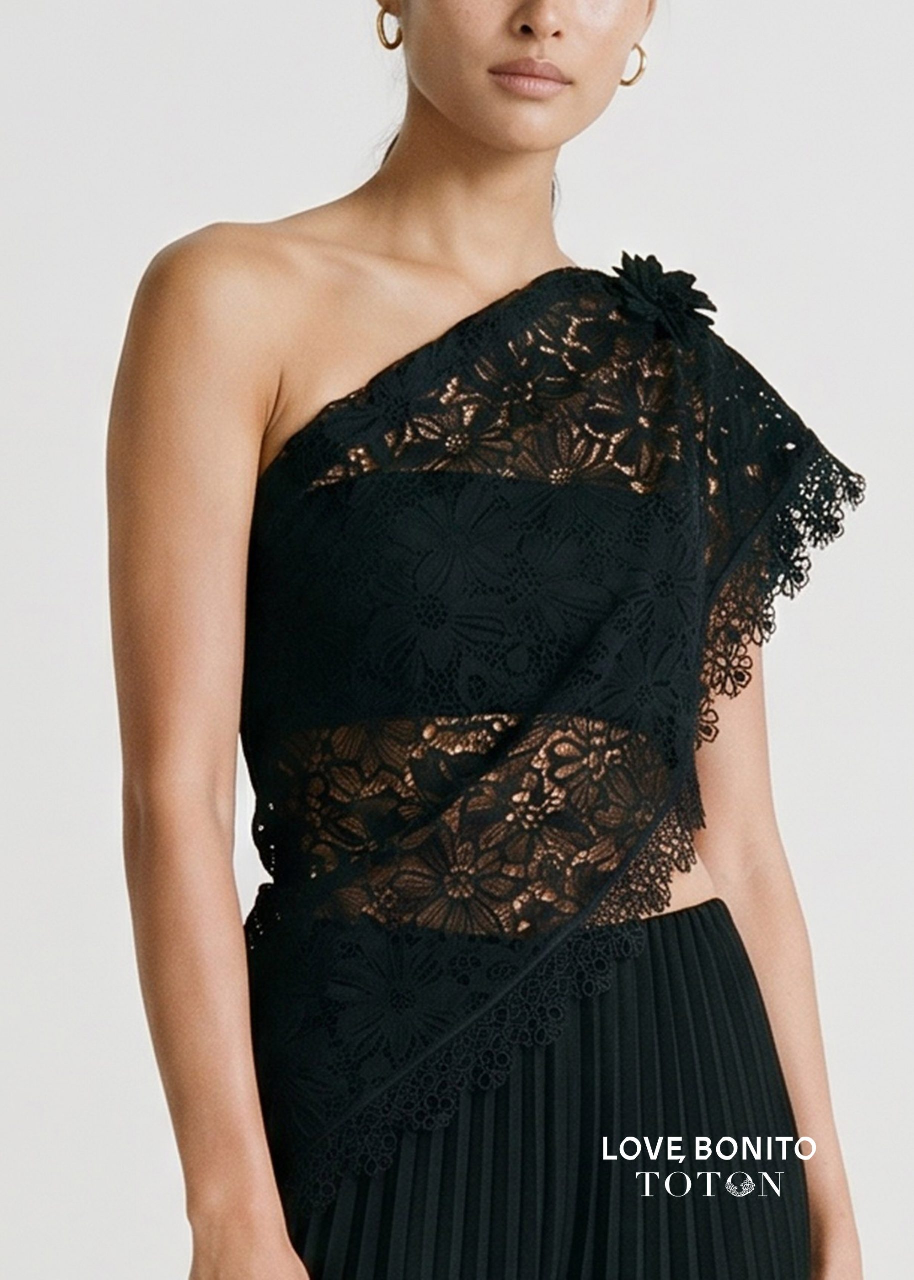 Love, Bonito x TOTON Lace Scarf With Brooch - Image 4