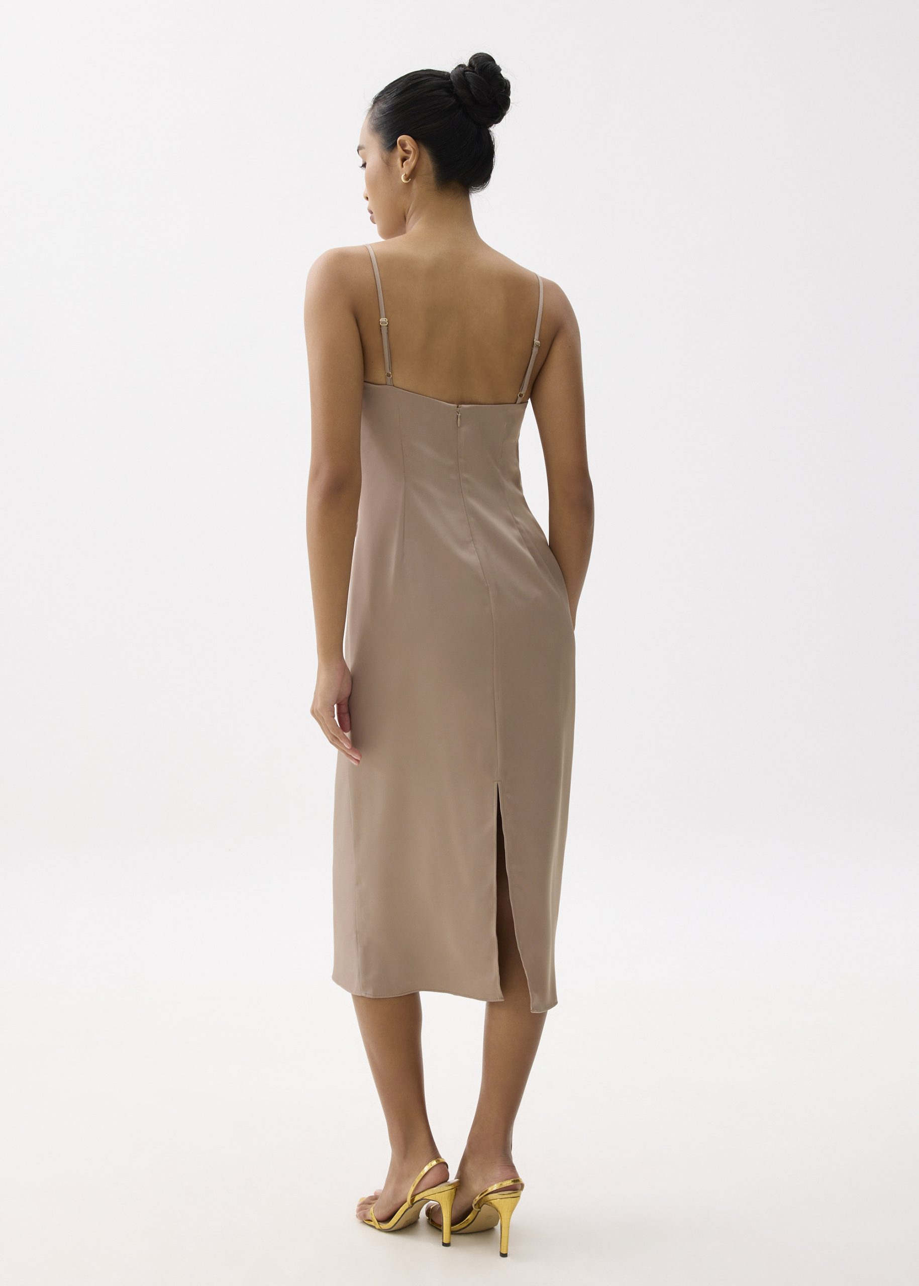 BraFree by LB Esme Satin Column Drape Midi Dress - Image 18