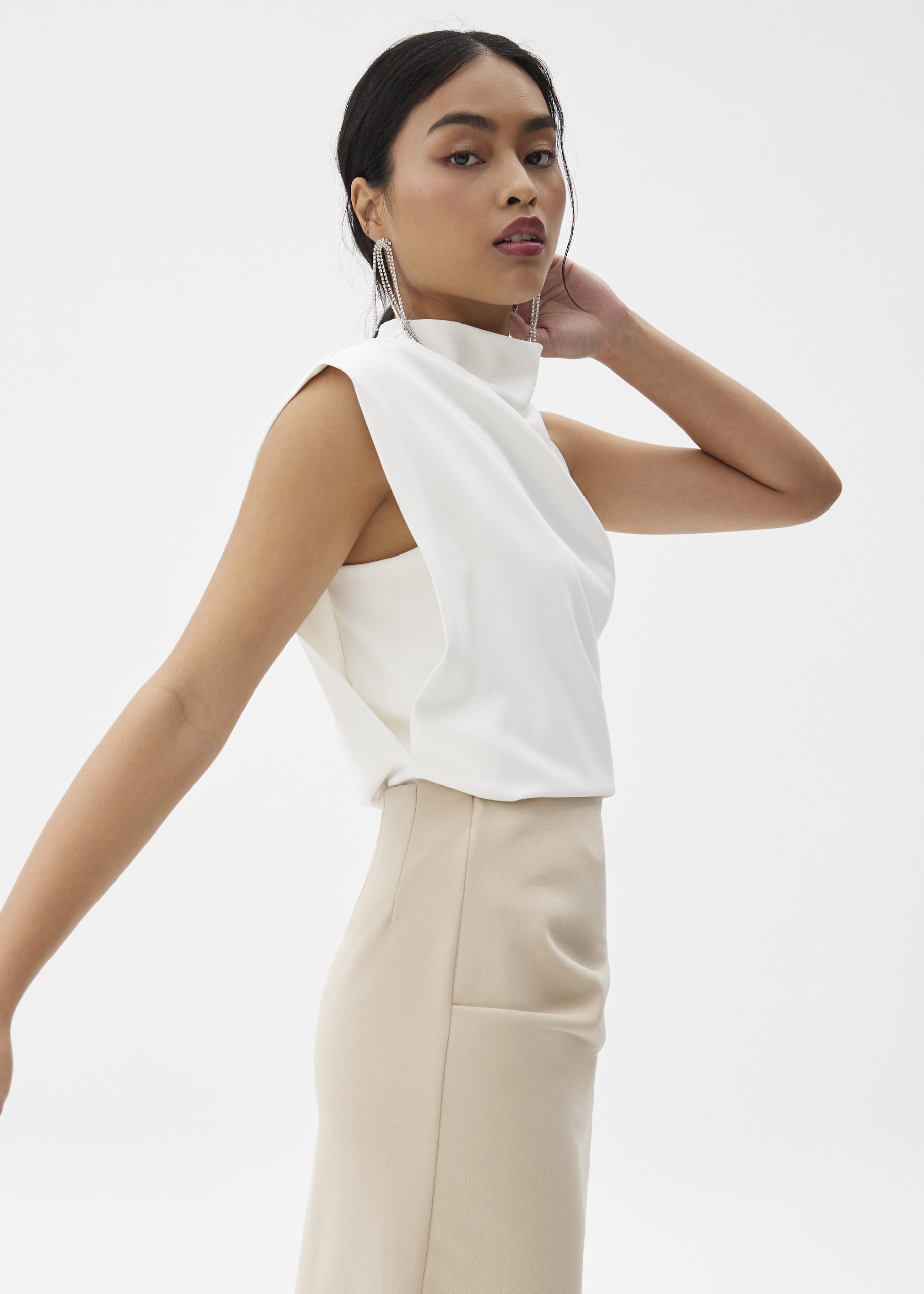 Maya Asymmetric Drape Blouse - Image 13