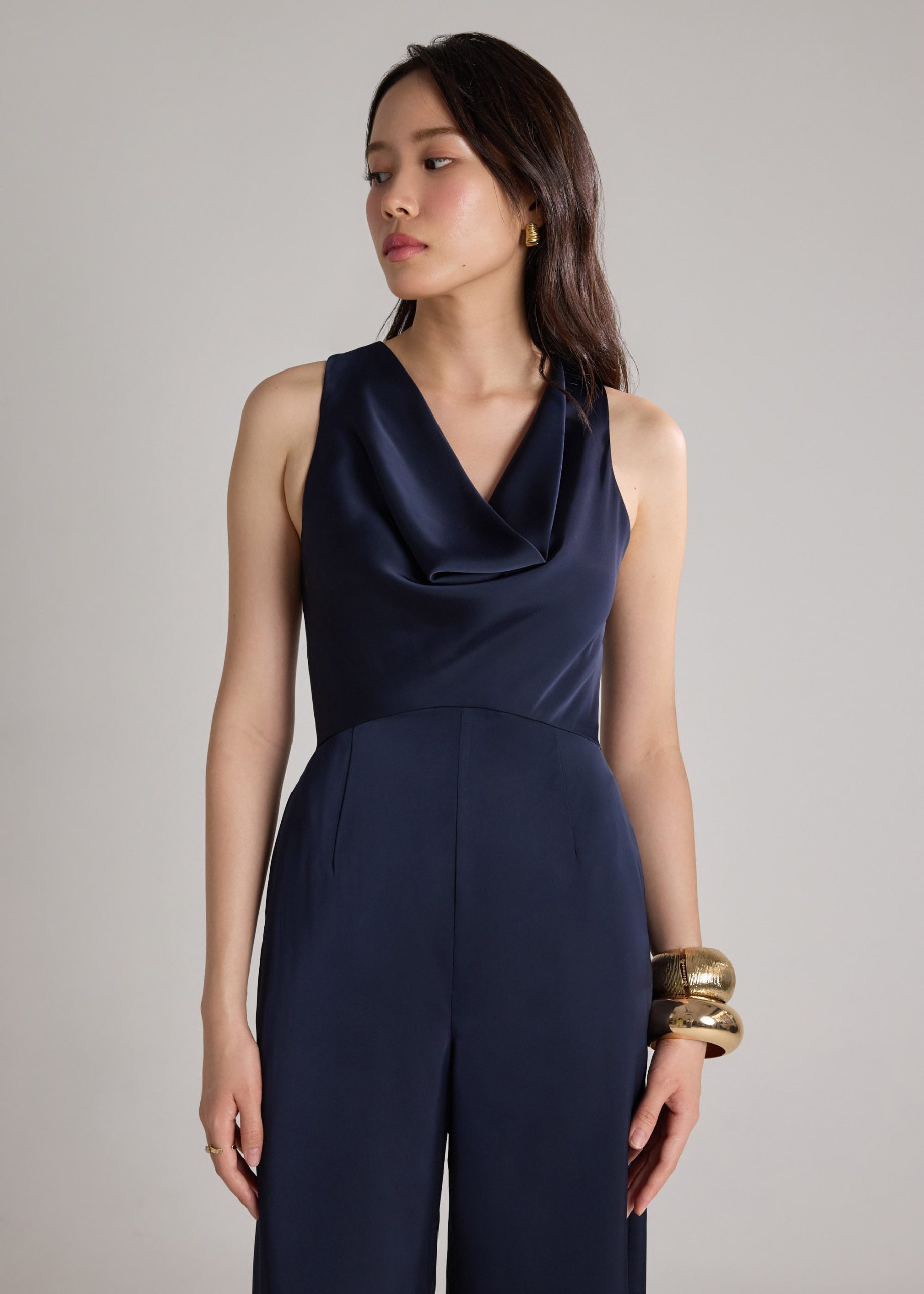 BraFree by LB Satin Cowl Neck Jumpsuit - Image 14
