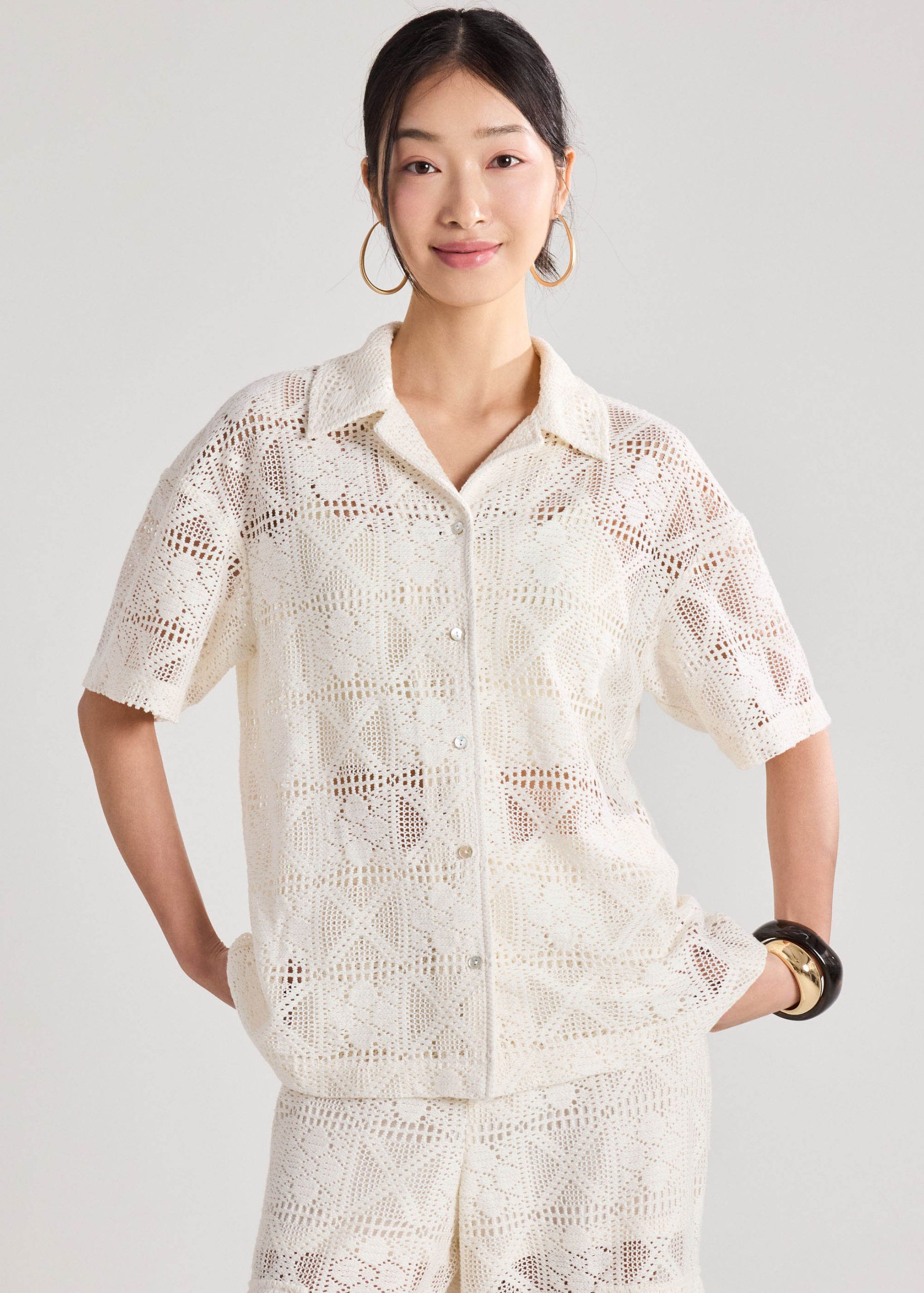 Crochet Relaxed Shirt - Image 11