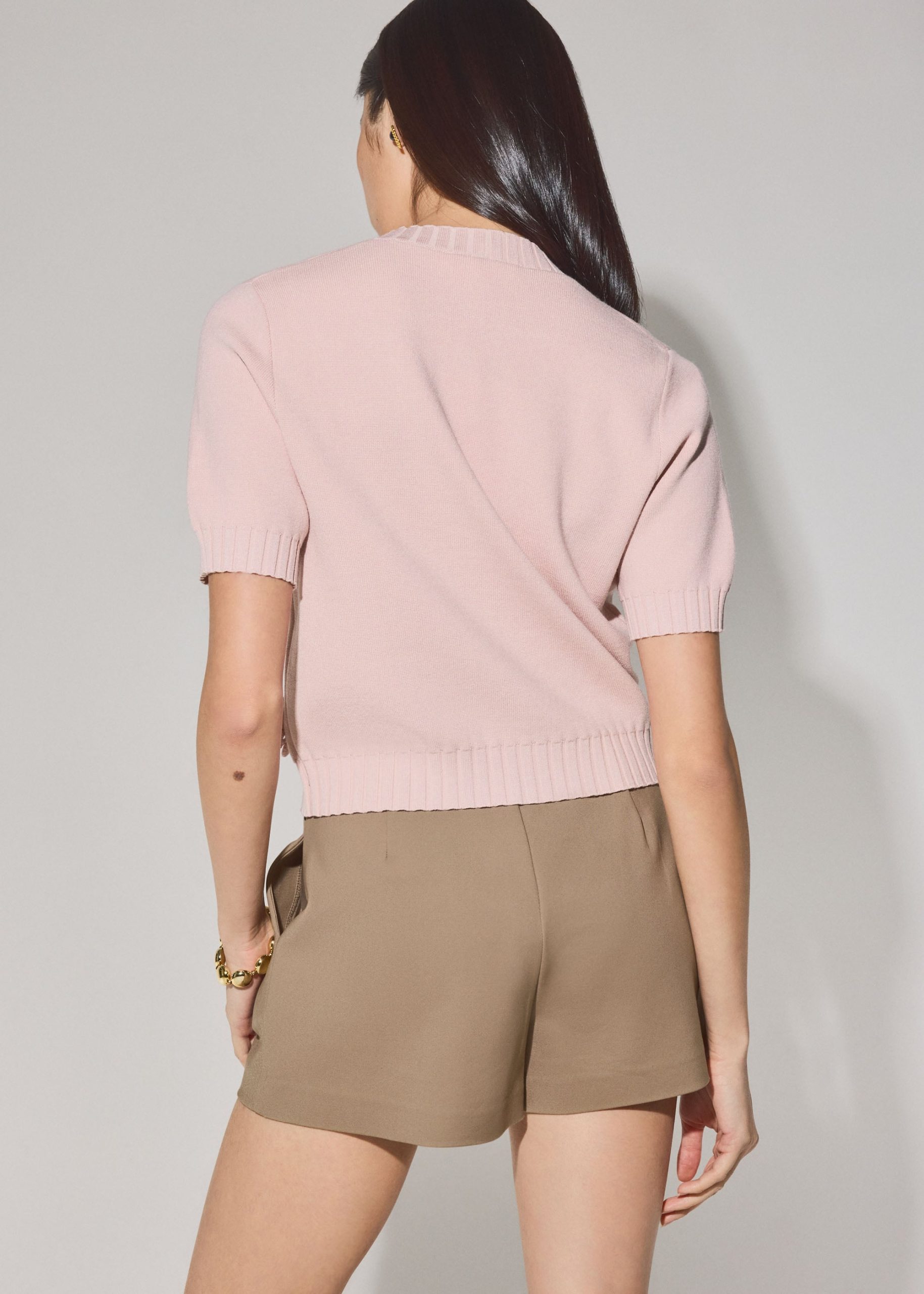 Knit Puff Sleeve Cardigan - Image 4