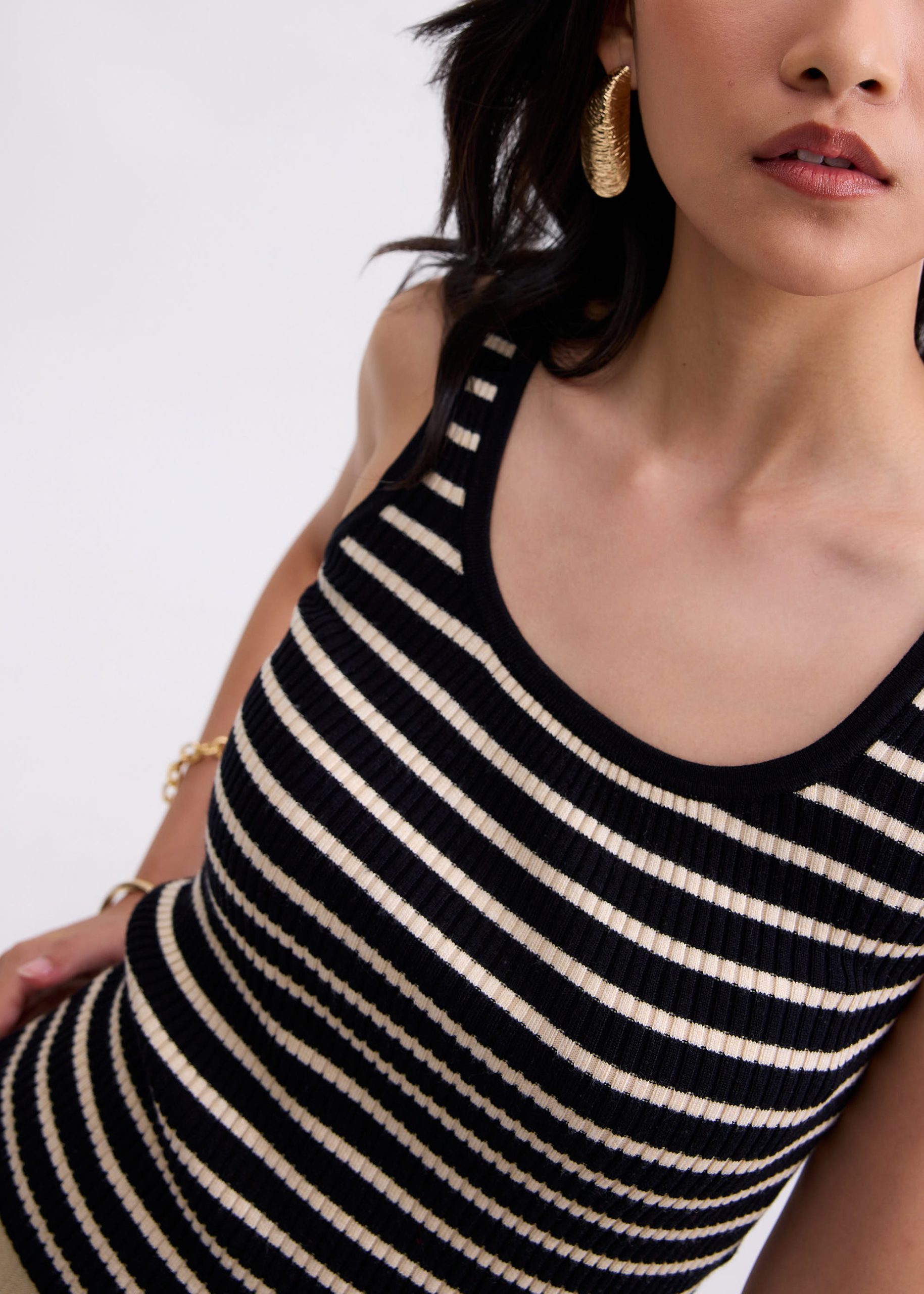 Katya Ribbed Knit Square Neck Tank Top - Image 5
