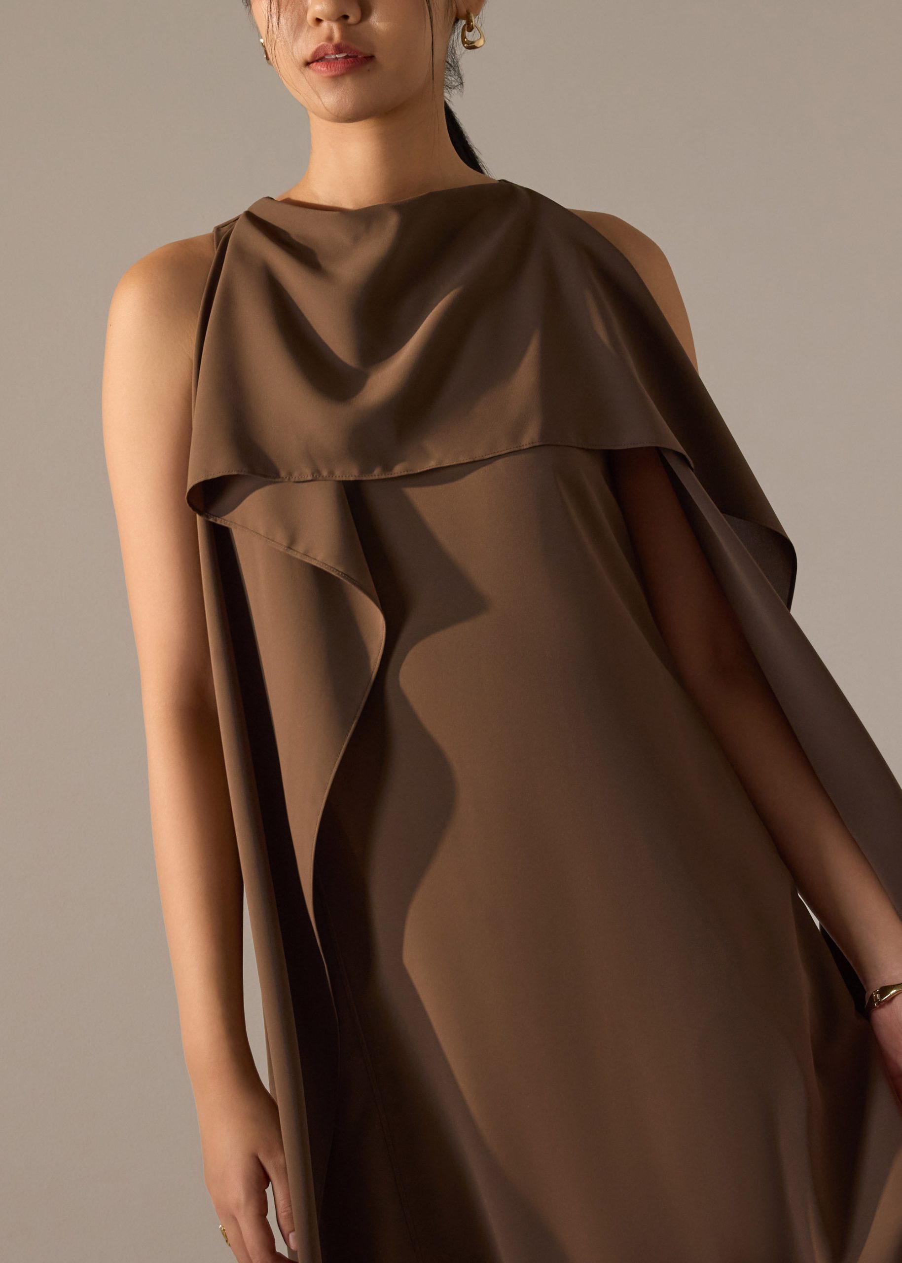 Suzanne Multi-way Detachable Shawl Column Midaxi Dress - Image 16